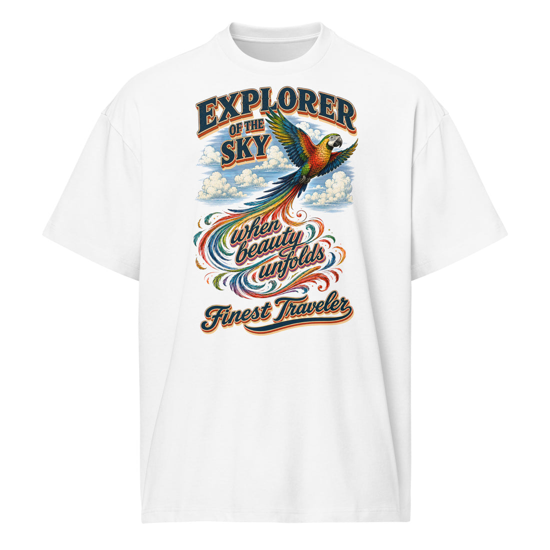 Parrot Lovers Explorer Of The Sky Vintage Box Tee T-4 by printfluence.net