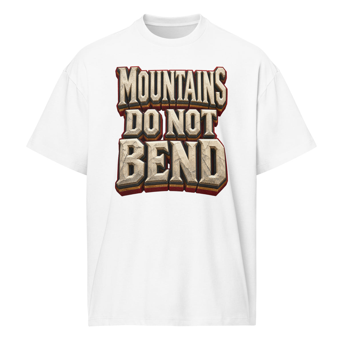 Inspirational Quotes Lovers | Men's Box Tee — MOUNTAINS DO NOT BEND by printfluence