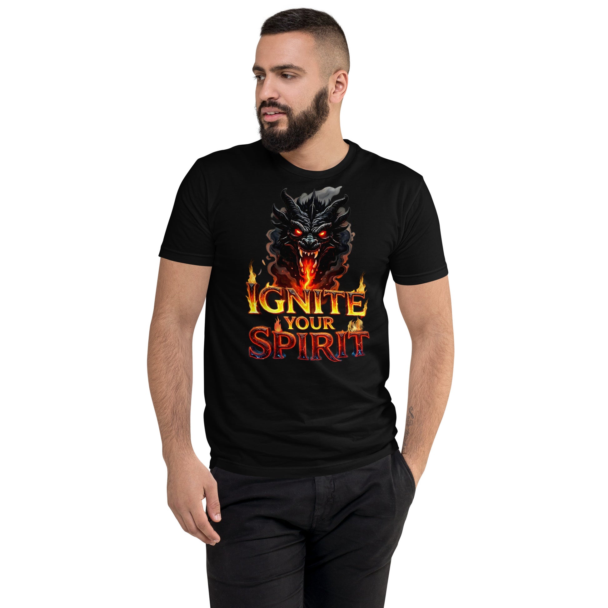 Short Sleeve T-shirt - Ignite Elite Dragon Spirit T-Shirt – Opulent Visionary Fire by printfluence.net