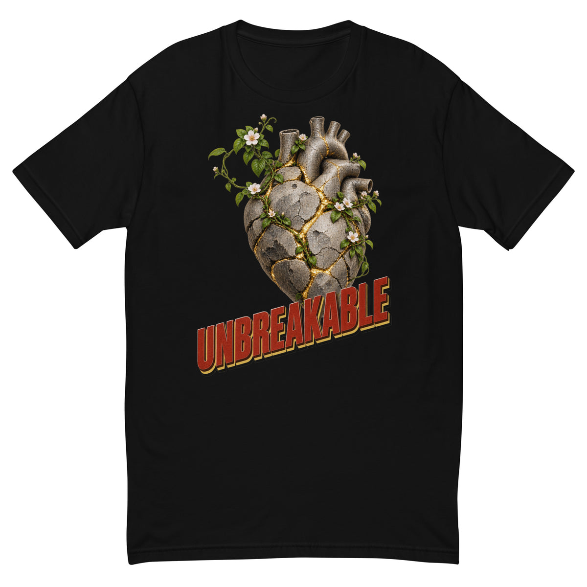 Inspirational Quotes Lovers | Men's Fitted T-Shirt — UNBREAKABLE by printfluence