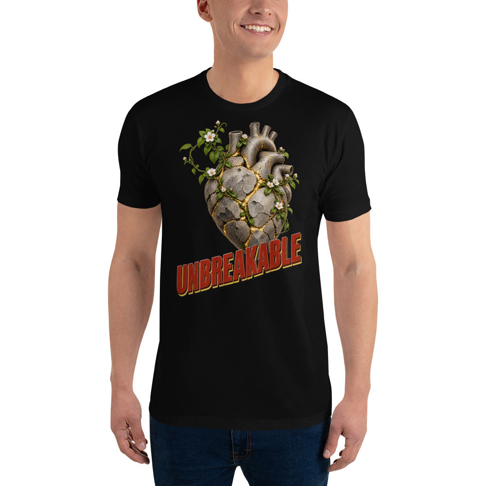 Inspirational Quotes Lovers | Men's Fitted T-Shirt — UNBREAKABLE by printfluence