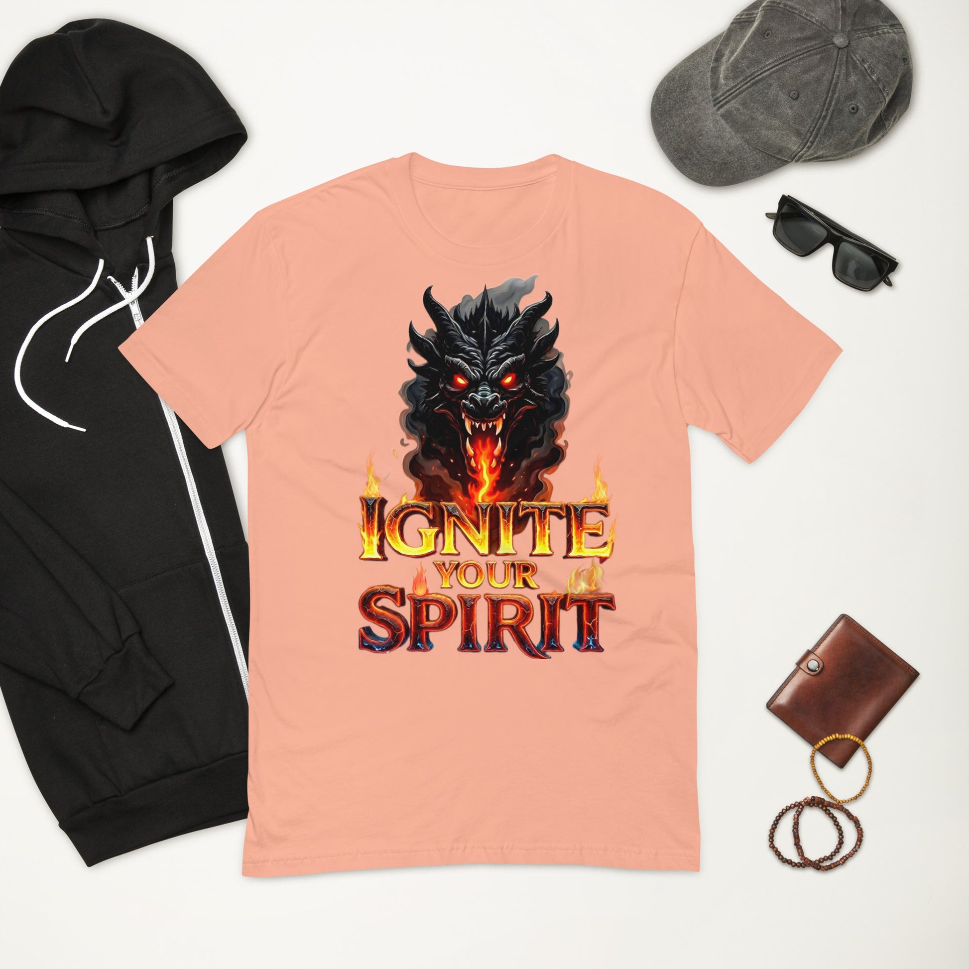 Short Sleeve T-shirt - Ignite Elite Dragon Spirit T-Shirt – Opulent Visionary Fire by printfluence.net