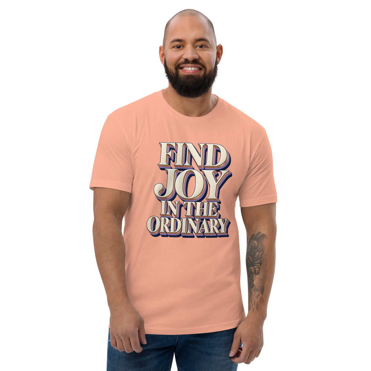Inspirational Quotes Lovers | Men's Fitted T-Shirt — FIND JOY IN THE ORDINARY by printfluence