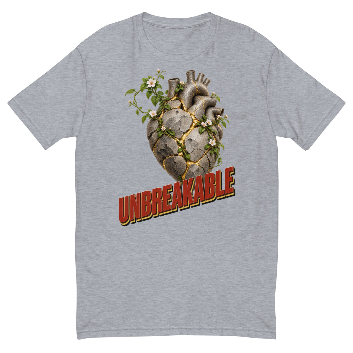 Inspirational Quotes Lovers | Men's Fitted T-Shirt — UNBREAKABLE by printfluence
