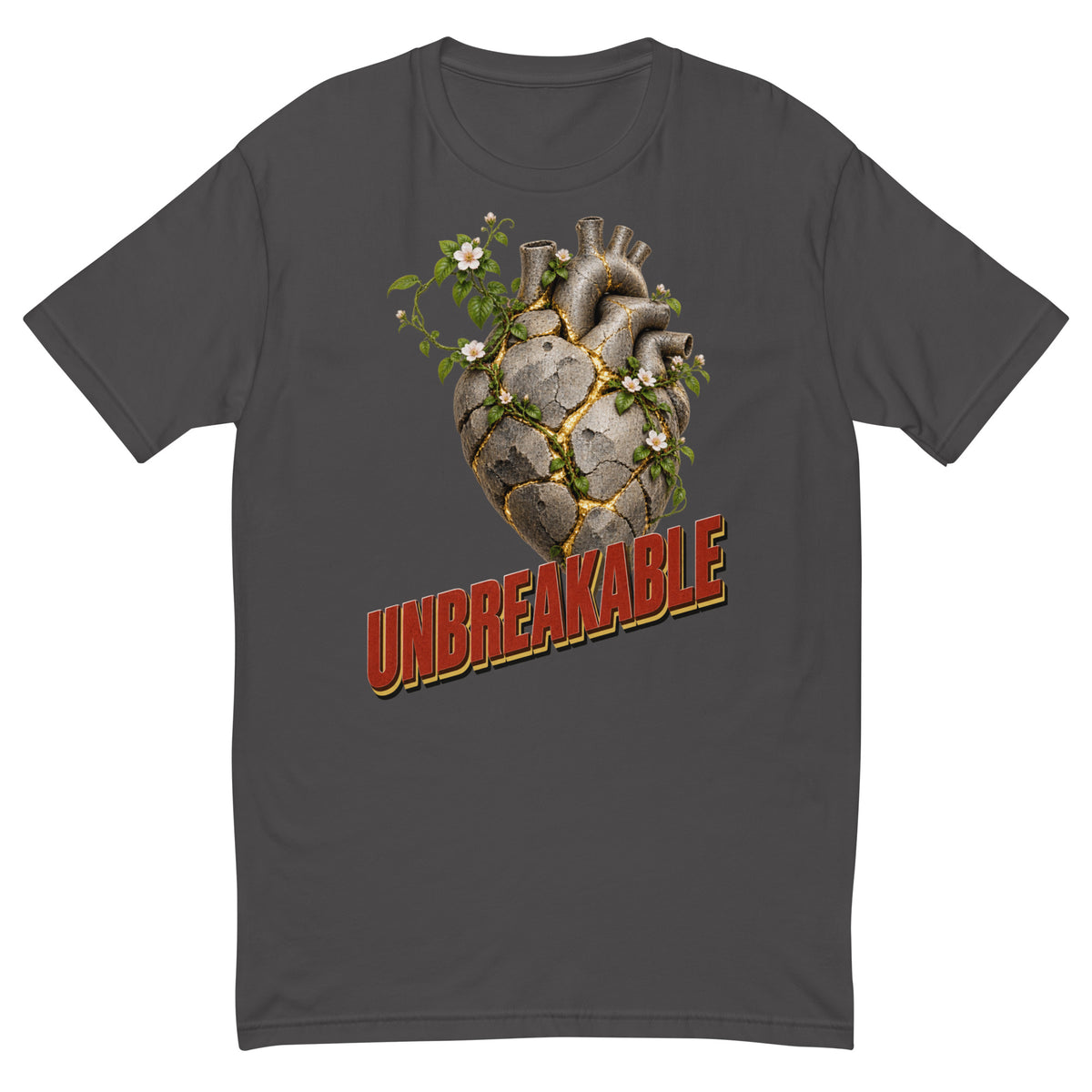 Inspirational Quotes Lovers | Men's Fitted T-Shirt — UNBREAKABLE by printfluence