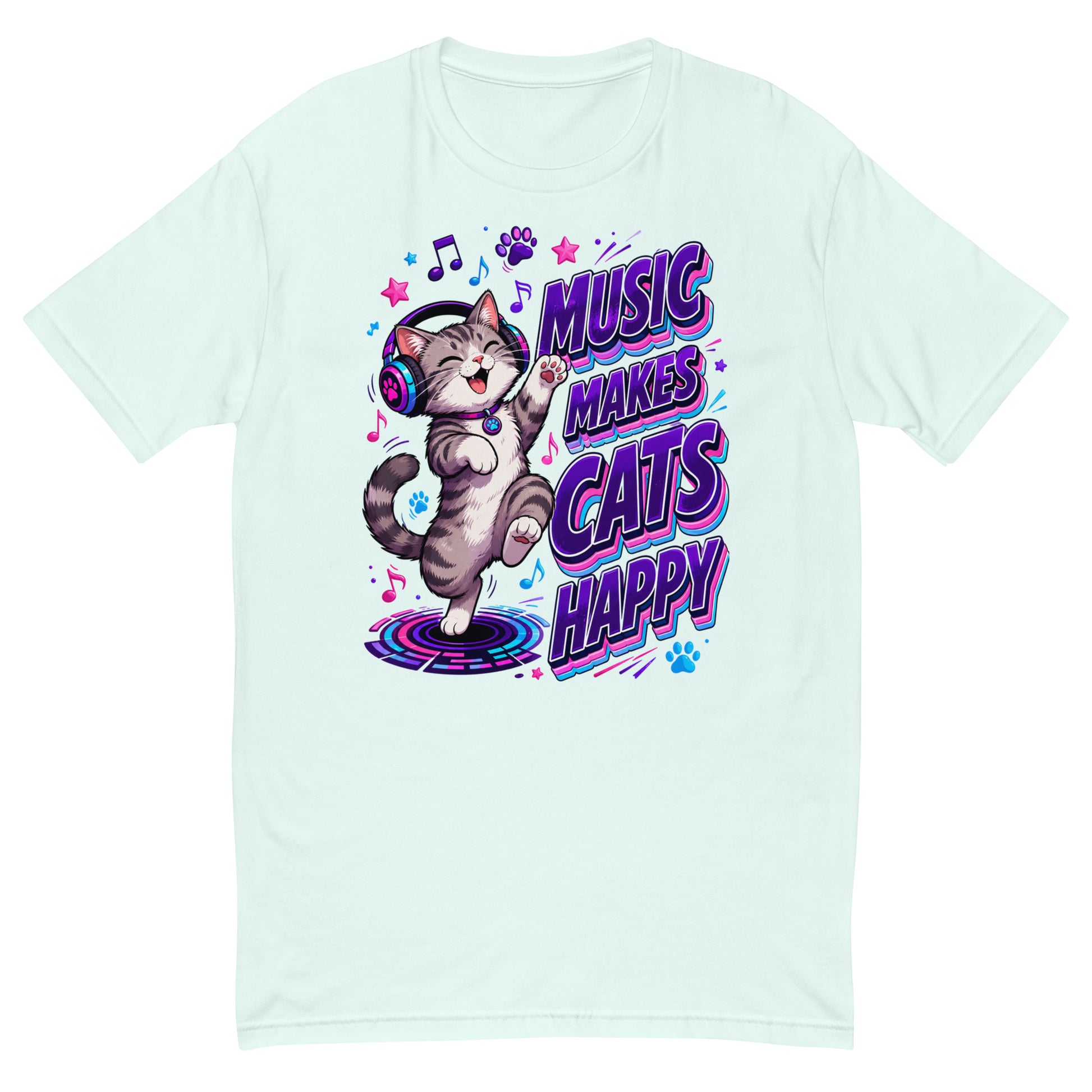 Elite Music Makes Cats Happy - Premium Luxury T-Shirt for Cat Lovers by printfluence.net