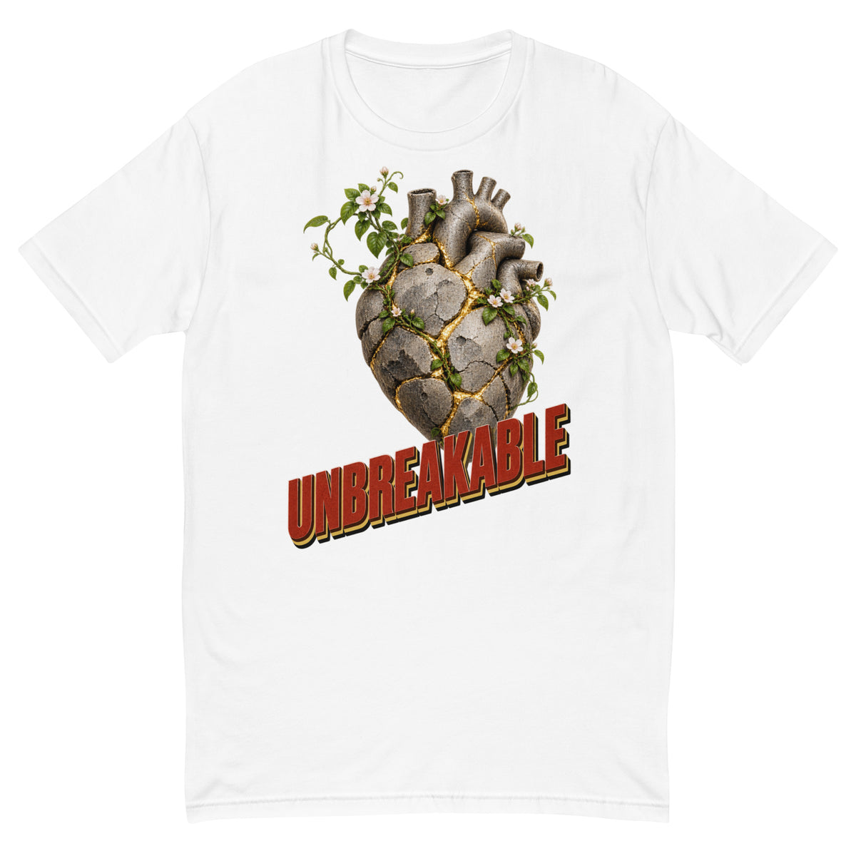 Inspirational Quotes Lovers | Men's Fitted T-Shirt — UNBREAKABLE by printfluence