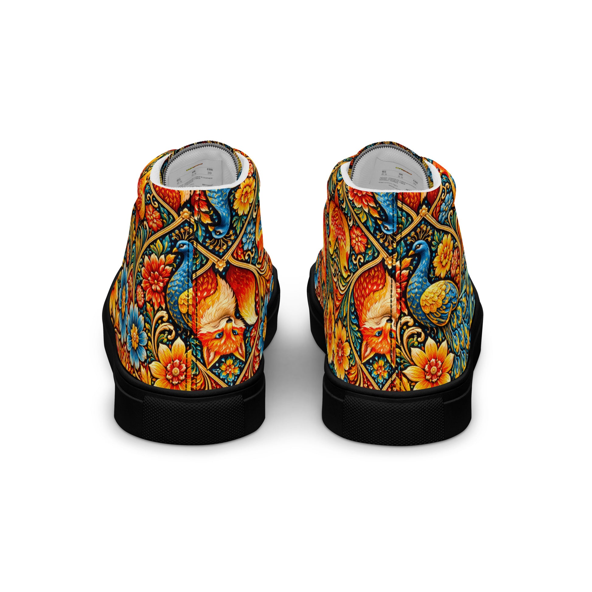 Men’s high top canvas shoes - Art Deco Birds High Top Canvas – Uplifting Morning Colors Men's Shoes by printfluence.net