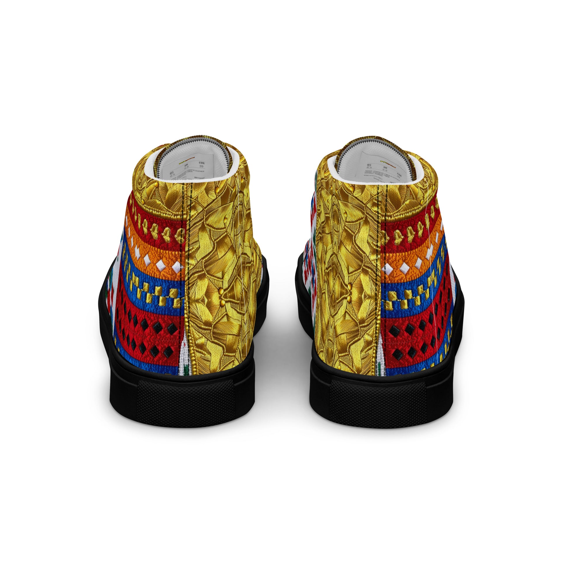 Men’s high top canvas shoes - Royal Mosaic High Tops – Men's Decorative Canvas Sneakers by printfluence.net