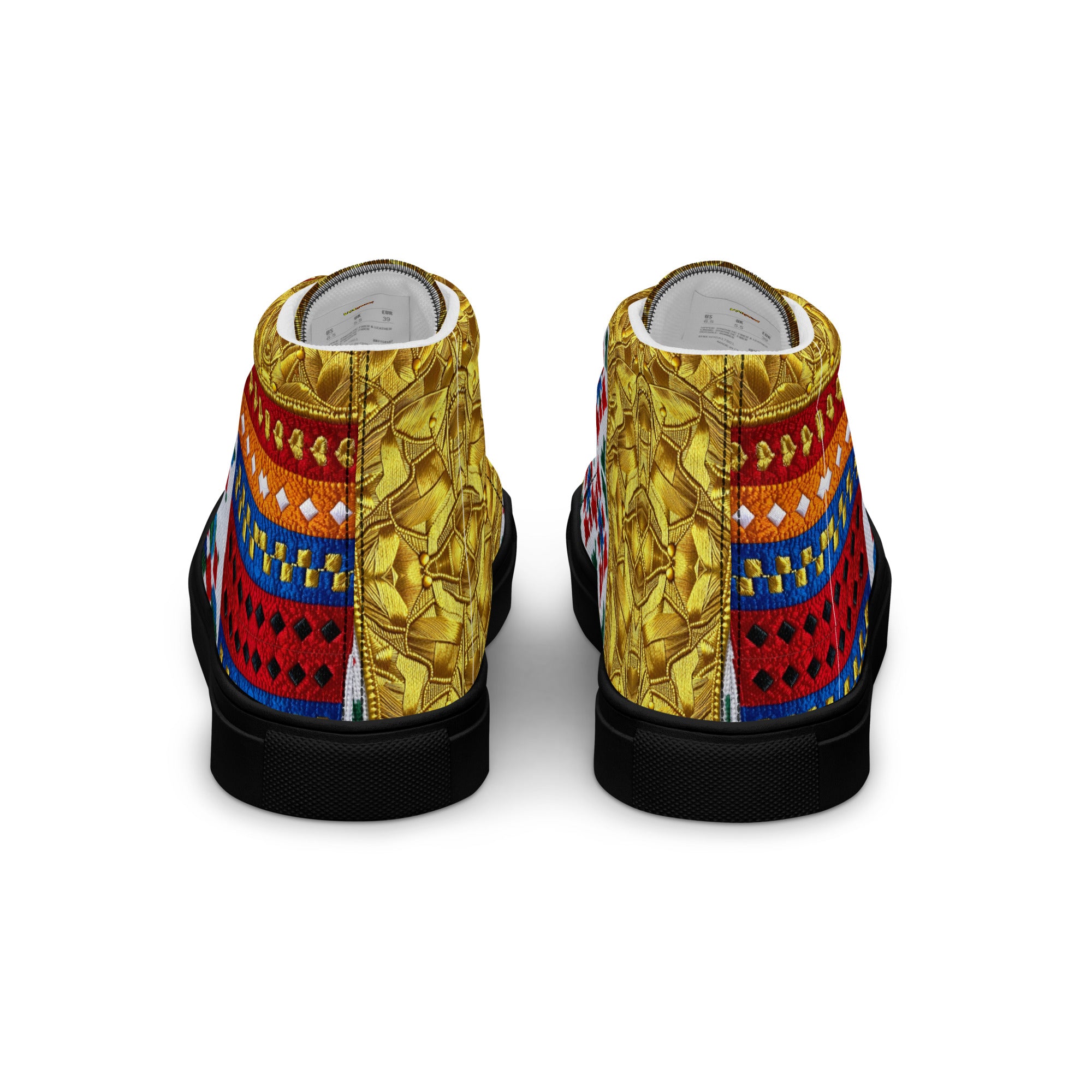 Men’s high top canvas shoes - Royal Mosaic High Tops – Men's Decorative Canvas Sneakers by printfluence.net