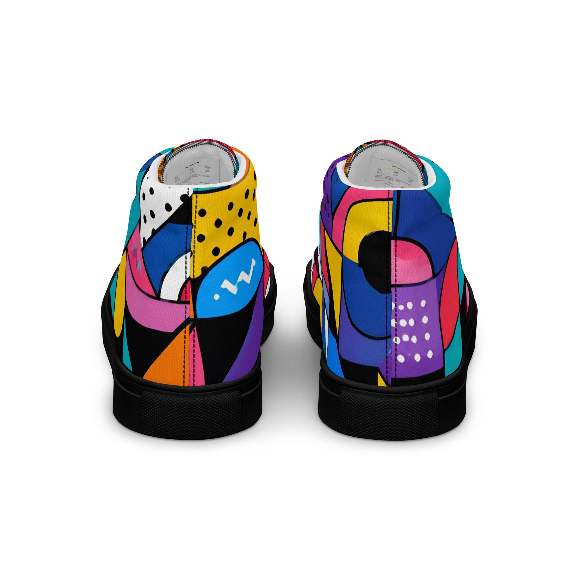 Men’s high top canvas shoes - Chaos Theory: Men’s High Top Canvas Shoes - Bold Abstract Explosion Art by printfluence.net