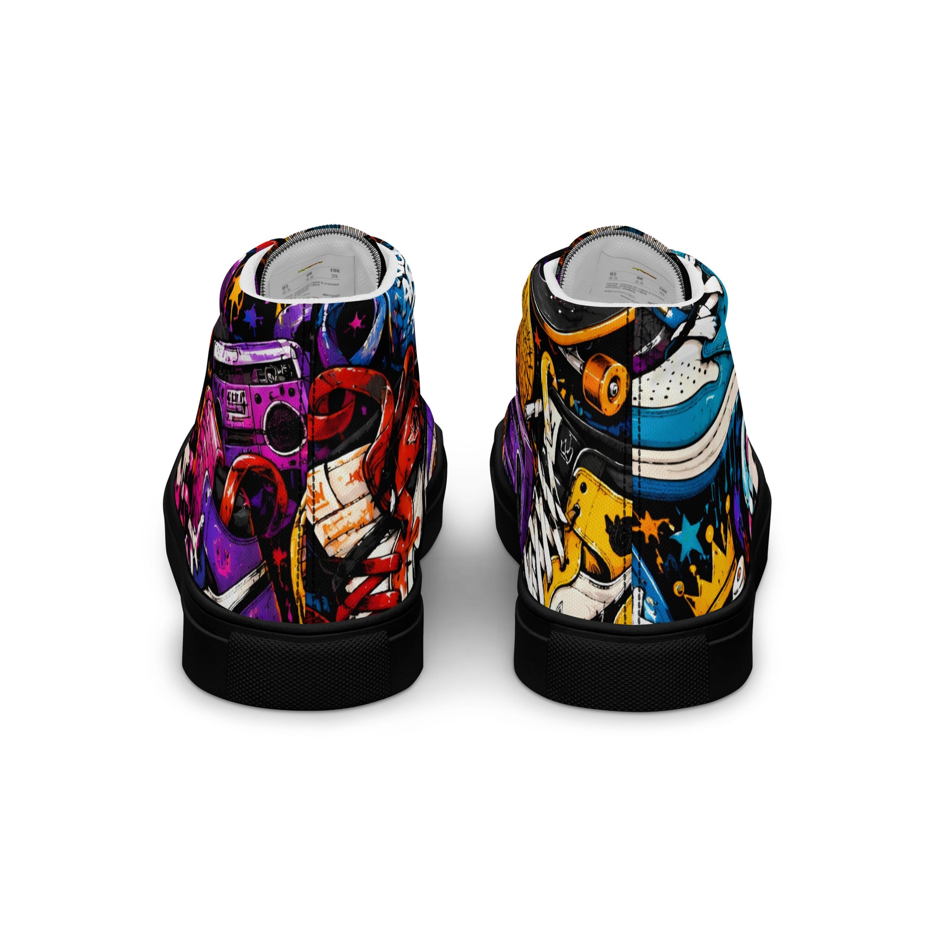 Men’s high top canvas shoes -Urban Edge: Men’s High Top Canvas Shoes - Street Graffiti & Kick Art Fusion by printfluence.net