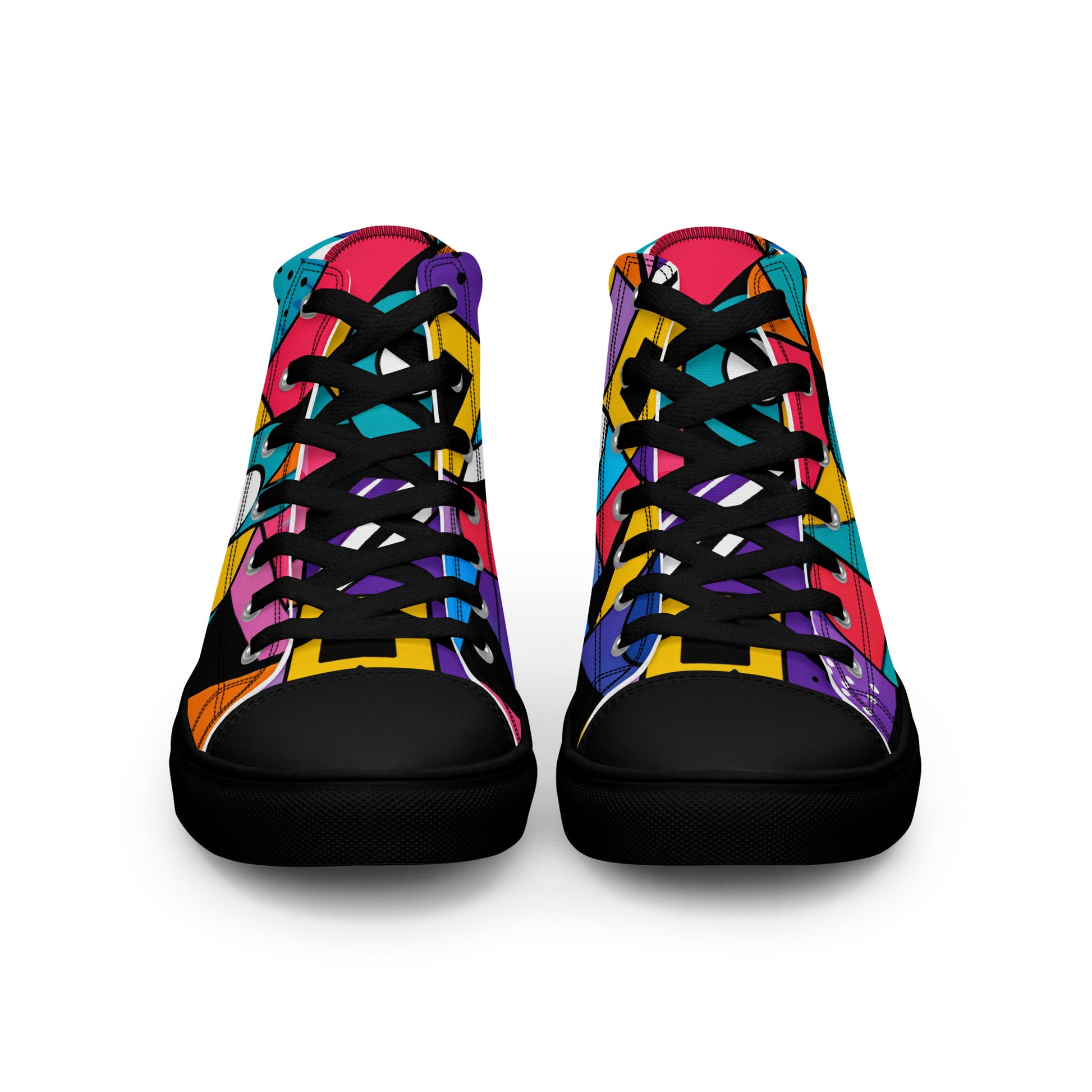 Men’s high top canvas shoes - Chaos Theory: Men’s High Top Canvas Shoes - Bold Abstract Explosion Art by printfluence.net
