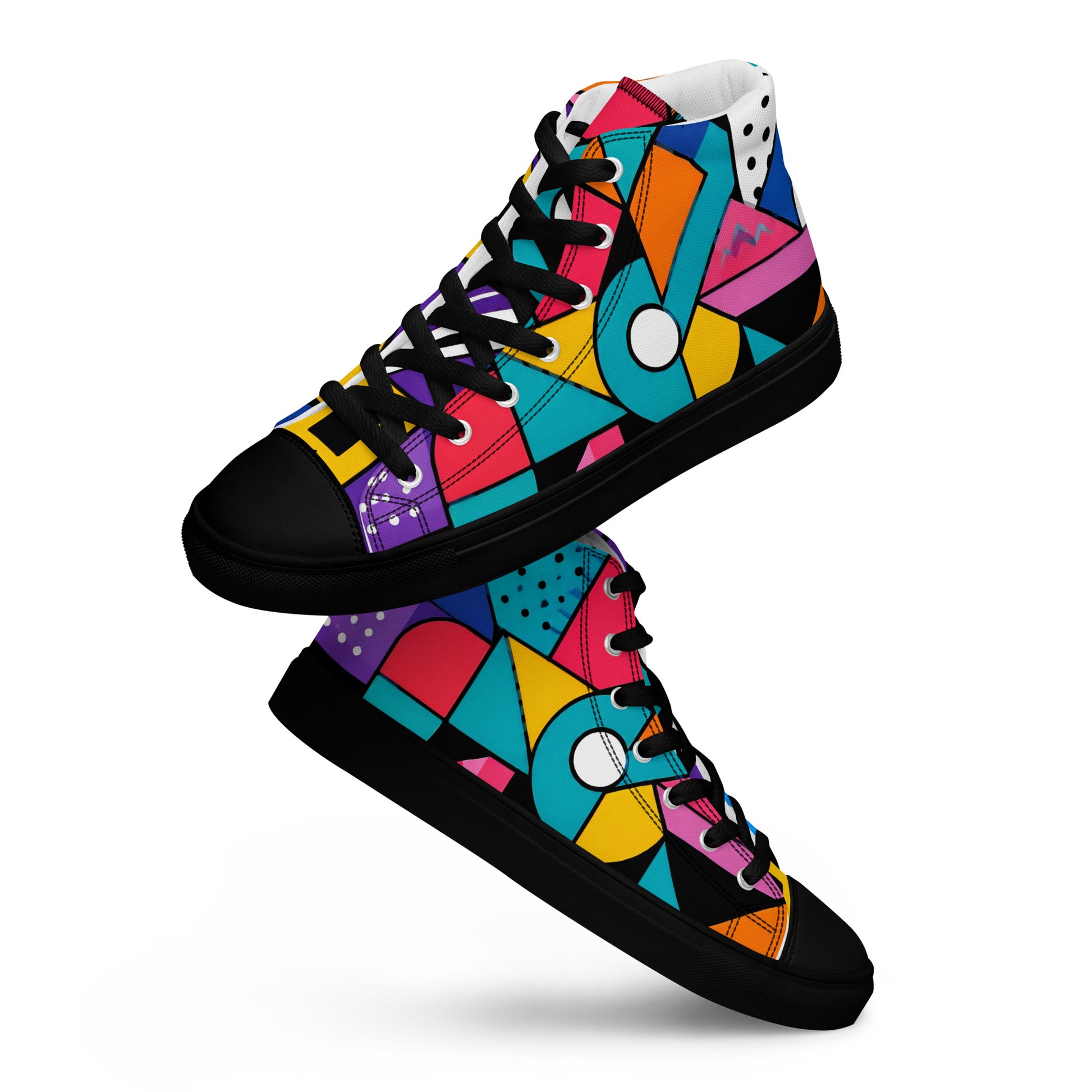 Men’s high top canvas shoes - Chaos Theory: Men’s High Top Canvas Shoes - Bold Abstract Explosion Art by printfluence.net
