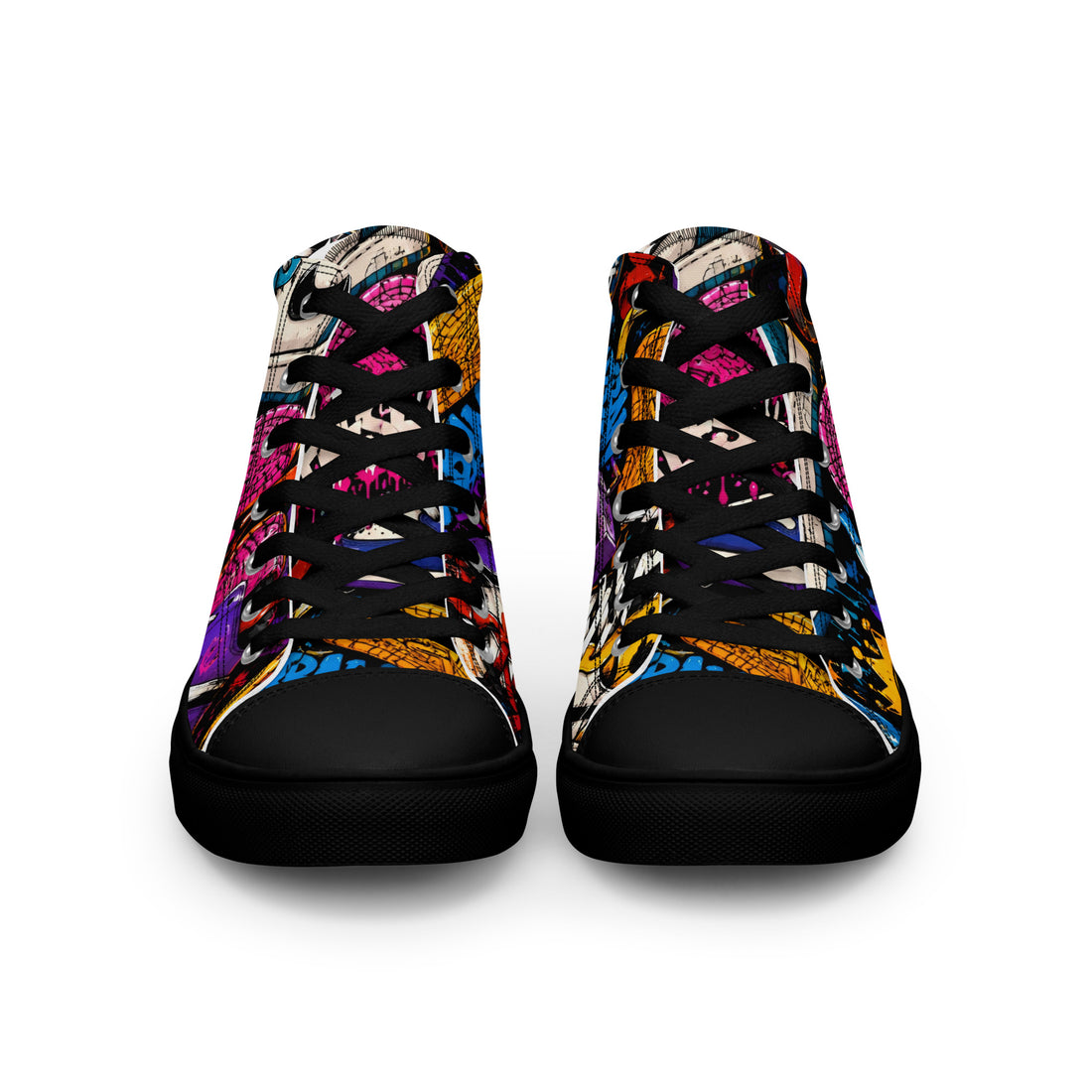 Men’s high top canvas shoes -Urban Edge: Men’s High Top Canvas Shoes - Street Graffiti & Kick Art Fusion by printfluence.net
