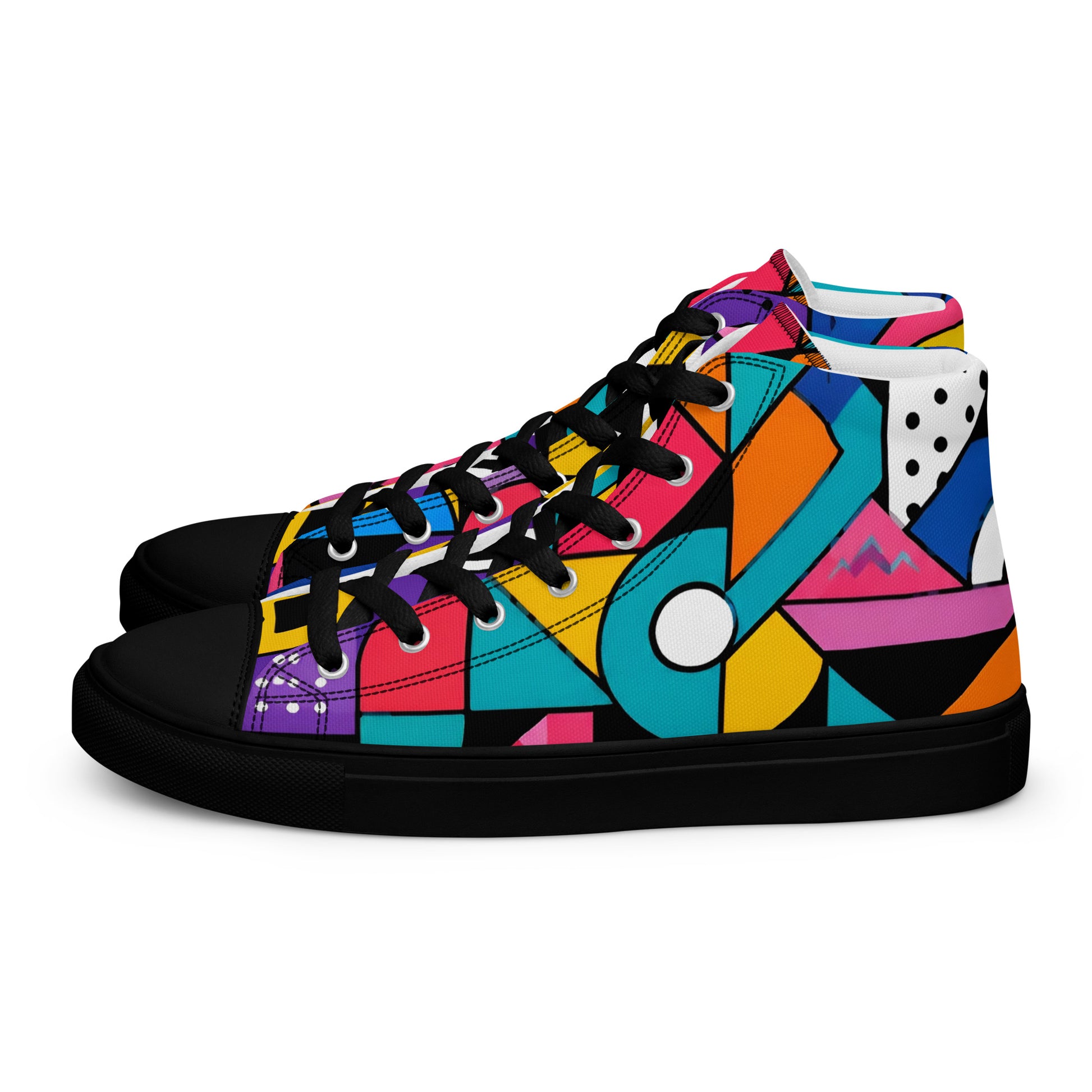 Men’s high top canvas shoes - Chaos Theory: Men’s High Top Canvas Shoes - Bold Abstract Explosion Art by printfluence.net