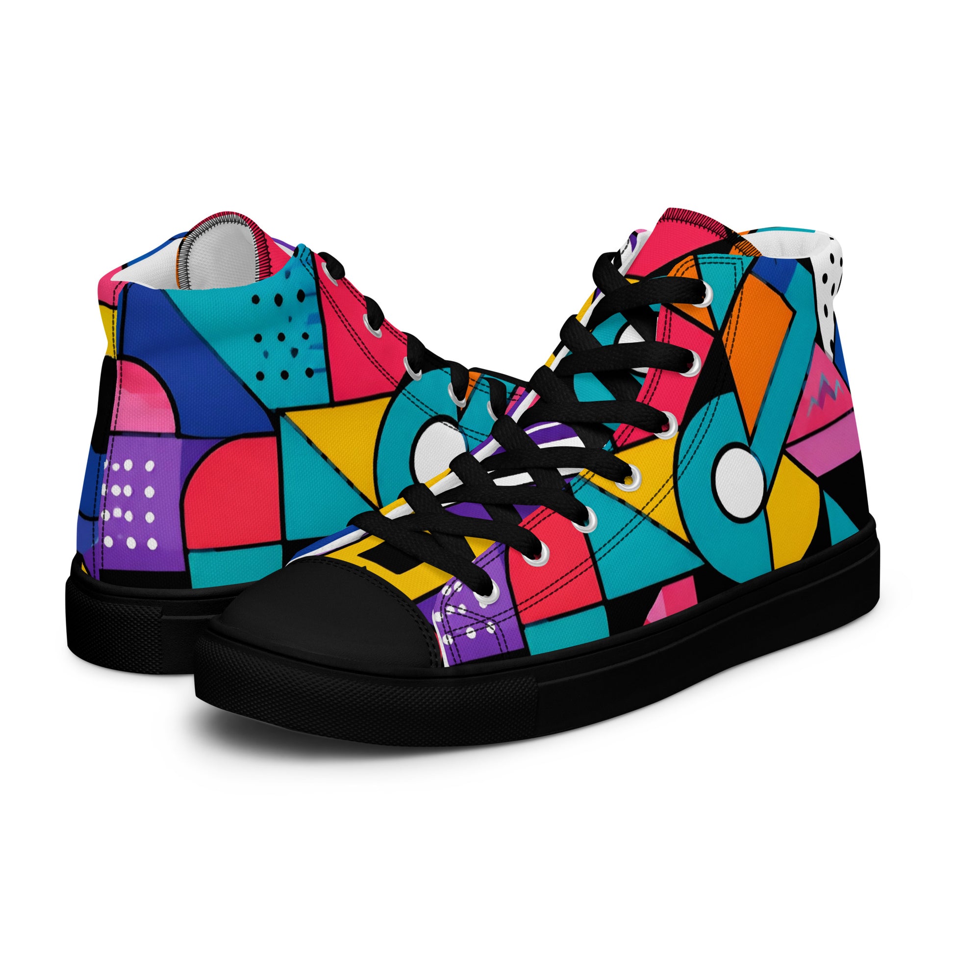 Men’s high top canvas shoes - Chaos Theory: Men’s High Top Canvas Shoes - Bold Abstract Explosion Art by printfluence.net