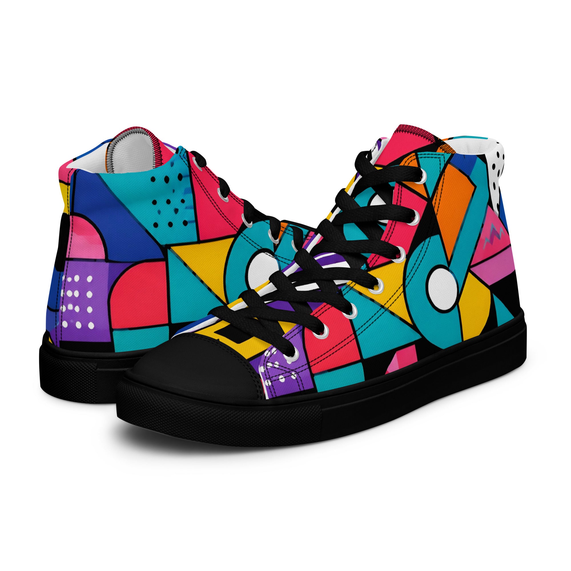 Men’s high top canvas shoes - Chaos Theory: Men’s High Top Canvas Shoes - Bold Abstract Explosion Art by printfluence.net