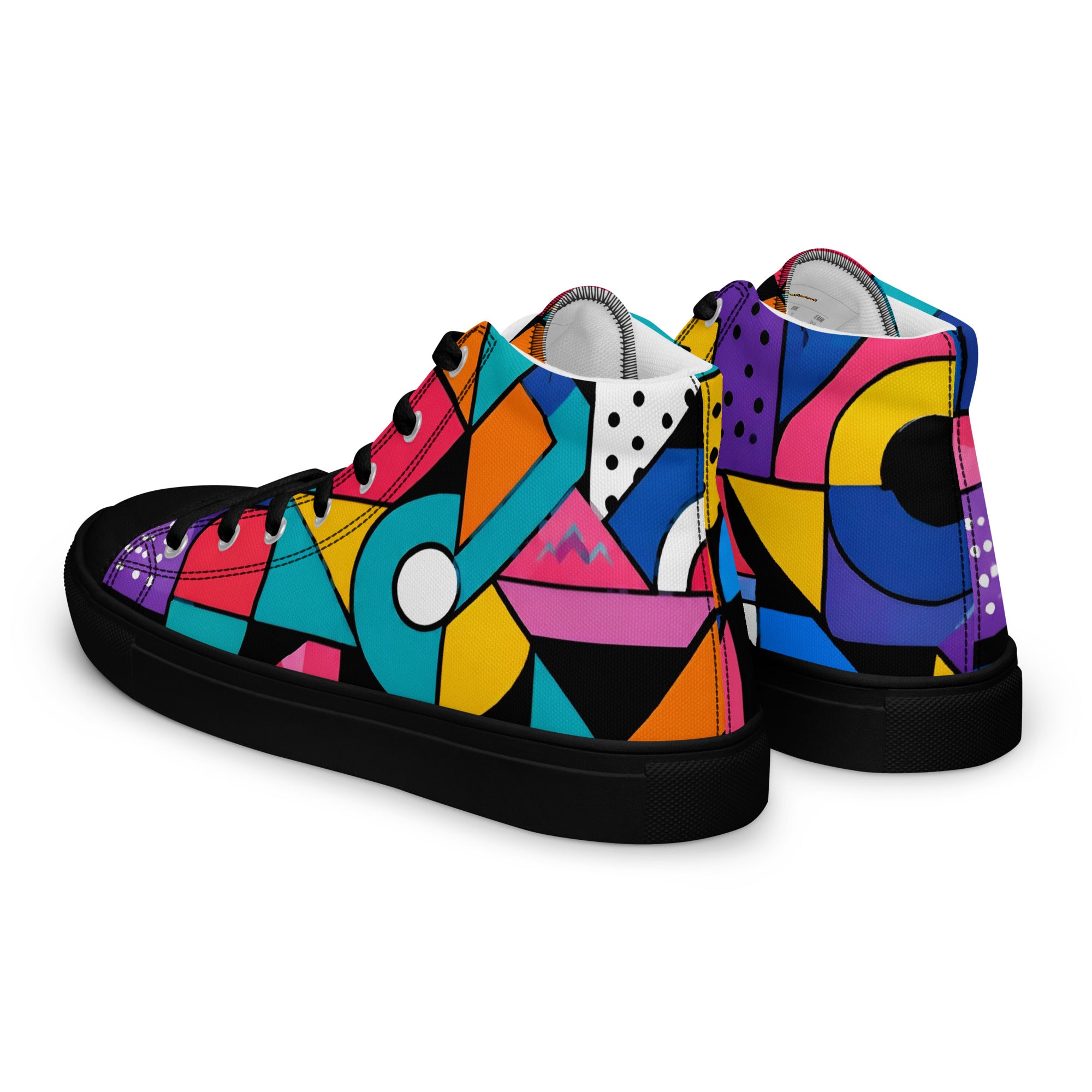 Men’s high top canvas shoes - Chaos Theory: Men’s High Top Canvas Shoes - Bold Abstract Explosion Art by printfluence.net