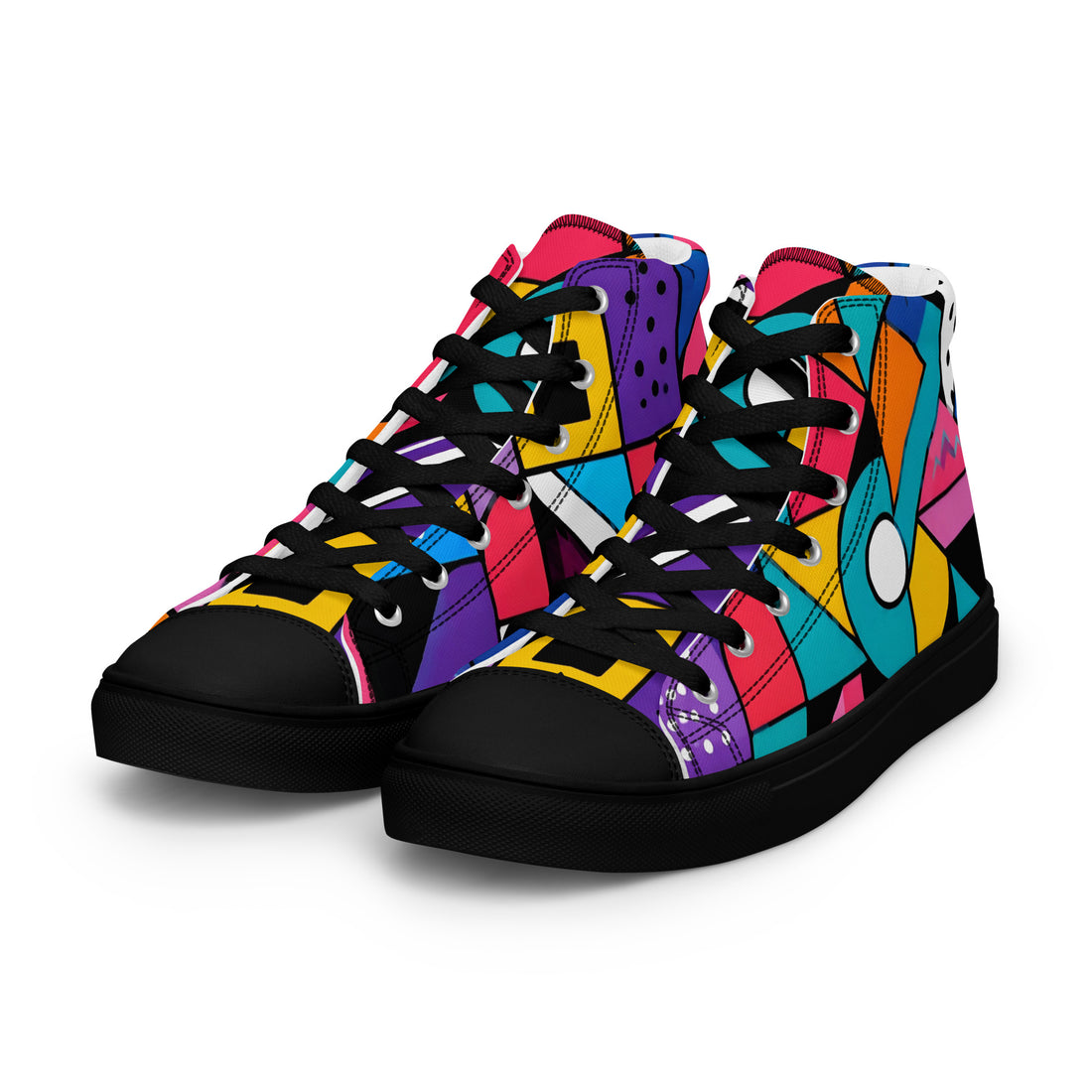 Men’s high top canvas shoes - Chaos Theory: Men’s High Top Canvas Shoes - Bold Abstract Explosion Art by printfluence.net