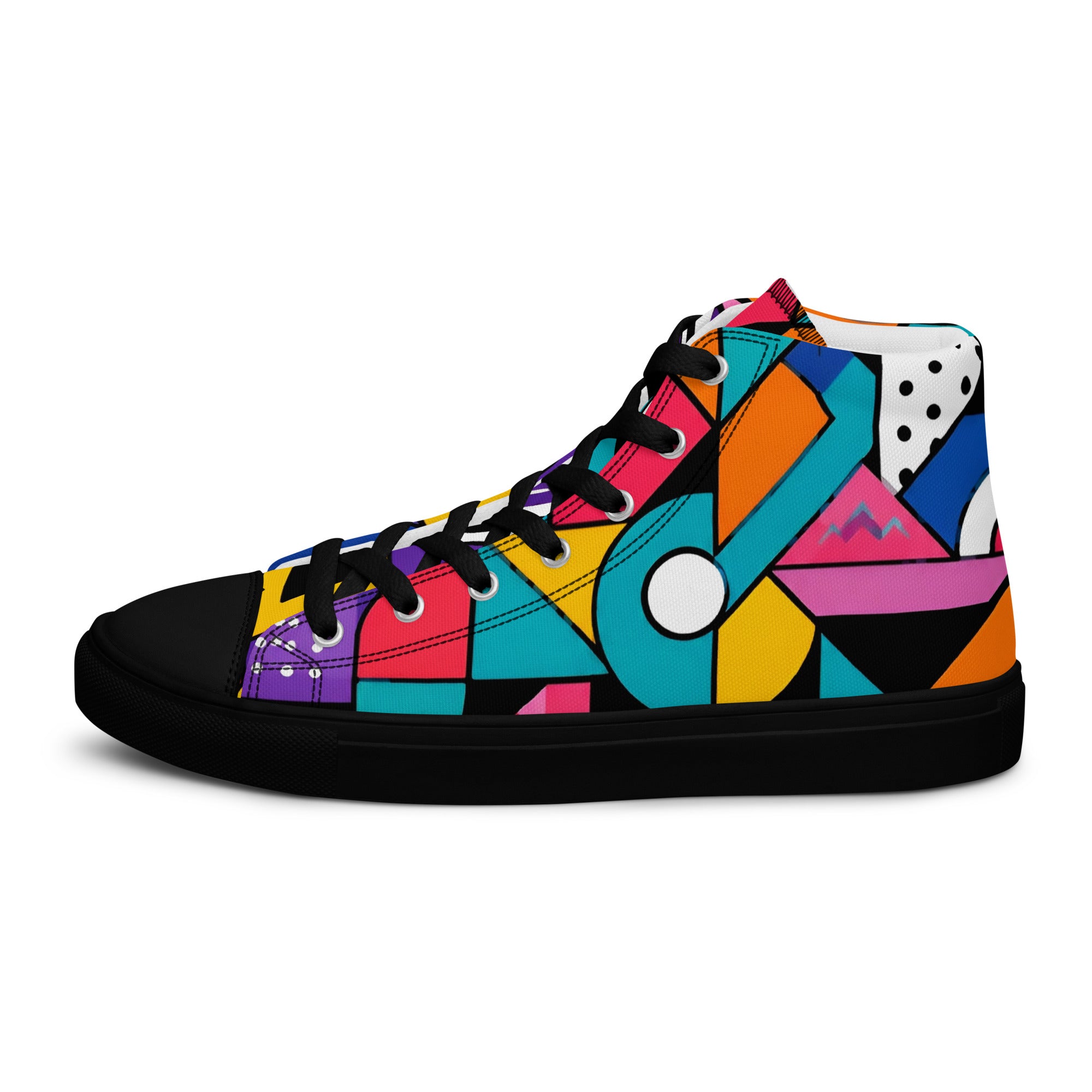 Men’s high top canvas shoes - Chaos Theory: Men’s High Top Canvas Shoes - Bold Abstract Explosion Art by printfluence.net
