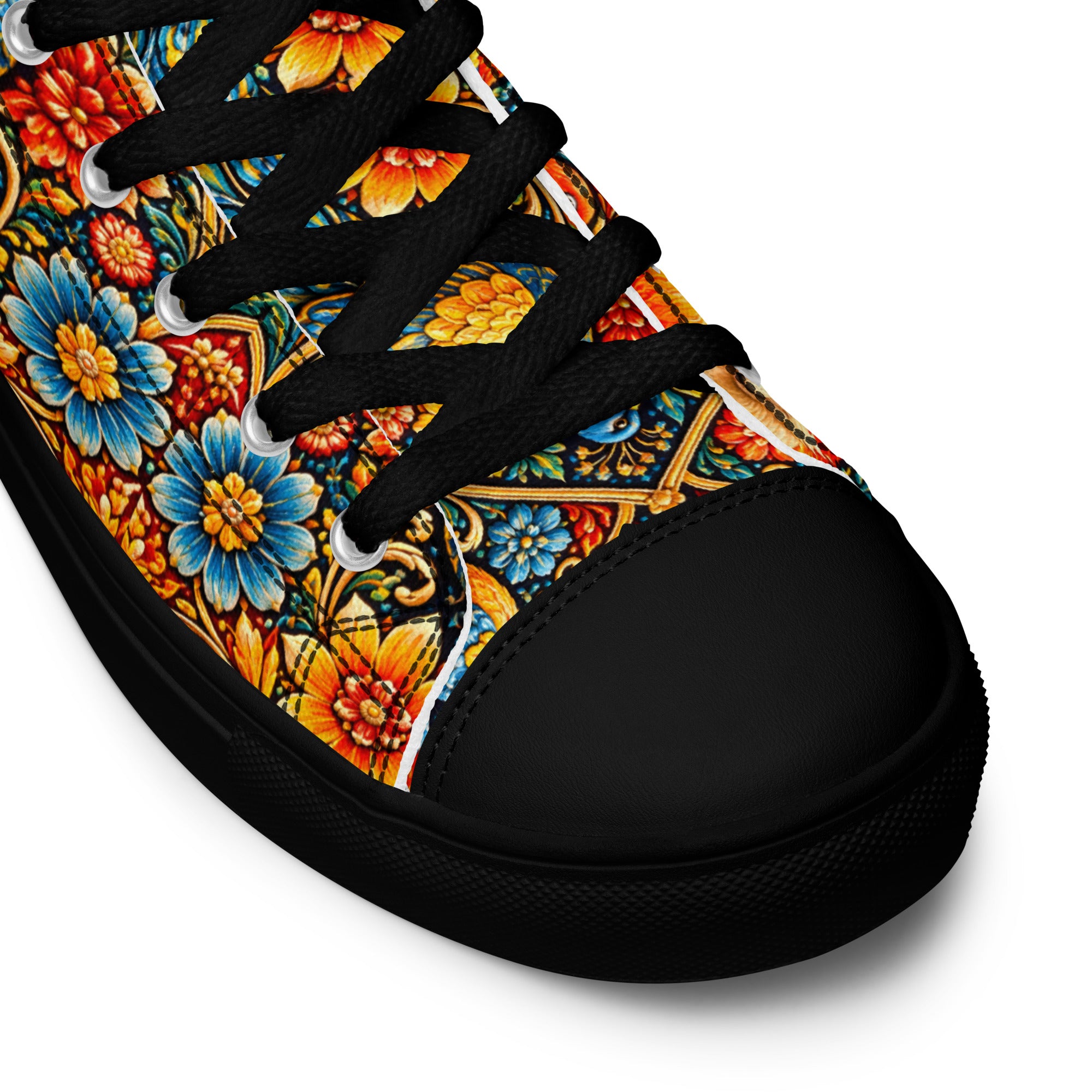 Men’s high top canvas shoes - Art Deco Birds High Top Canvas – Uplifting Morning Colors Men's Shoes by printfluence.net