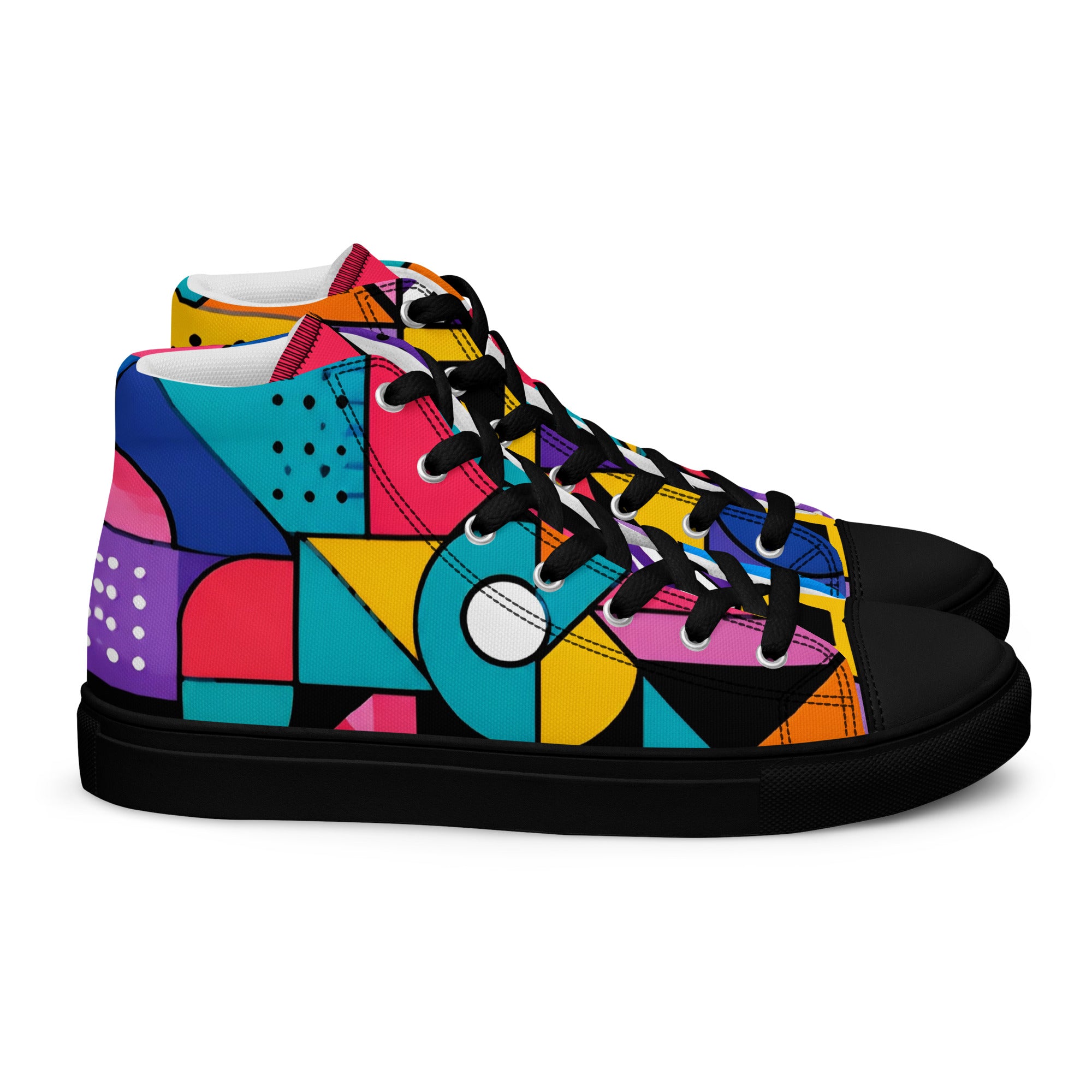 Men’s high top canvas shoes - Chaos Theory: Men’s High Top Canvas Shoes - Bold Abstract Explosion Art by printfluence.net