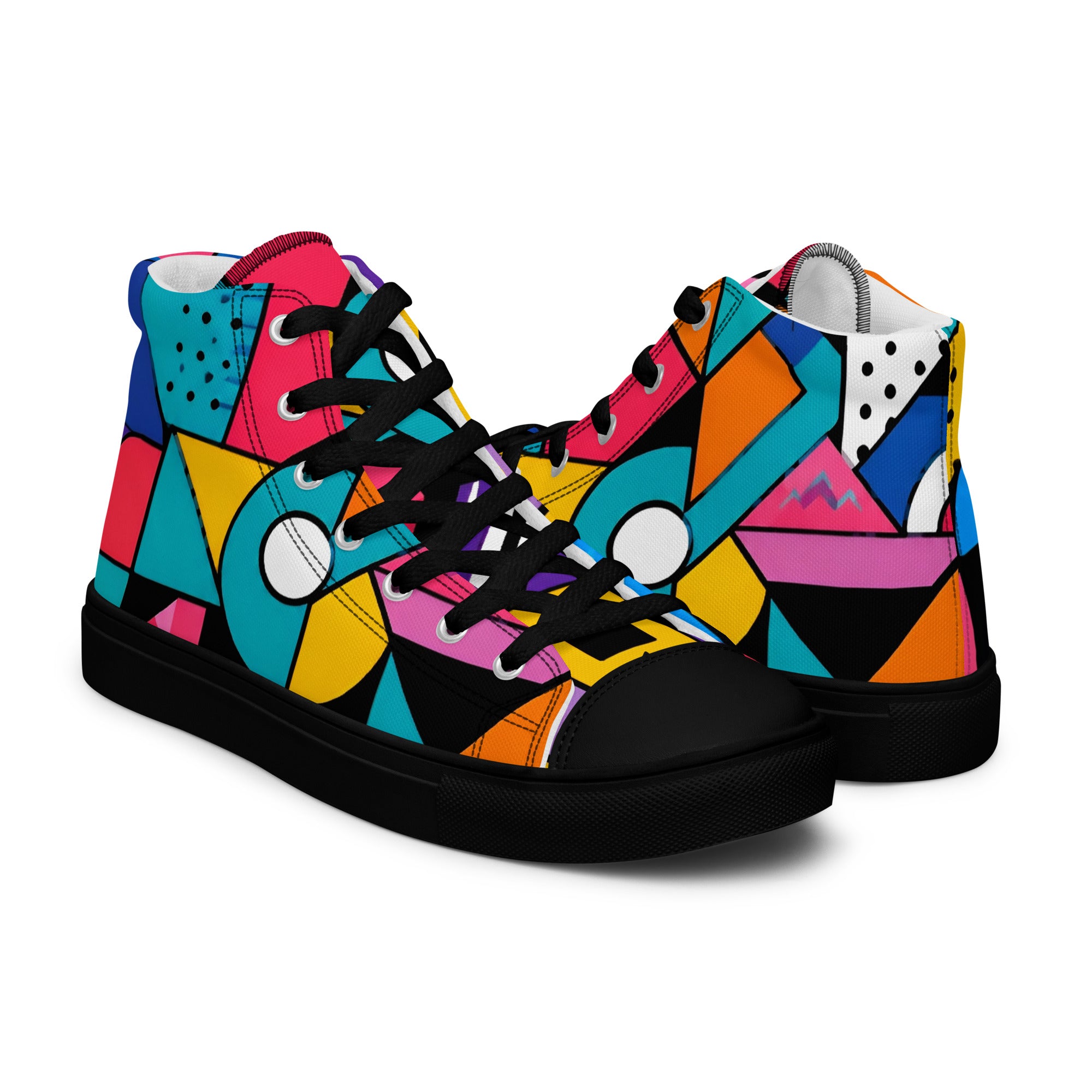 Men’s high top canvas shoes - Chaos Theory: Men’s High Top Canvas Shoes - Bold Abstract Explosion Art by printfluence.net
