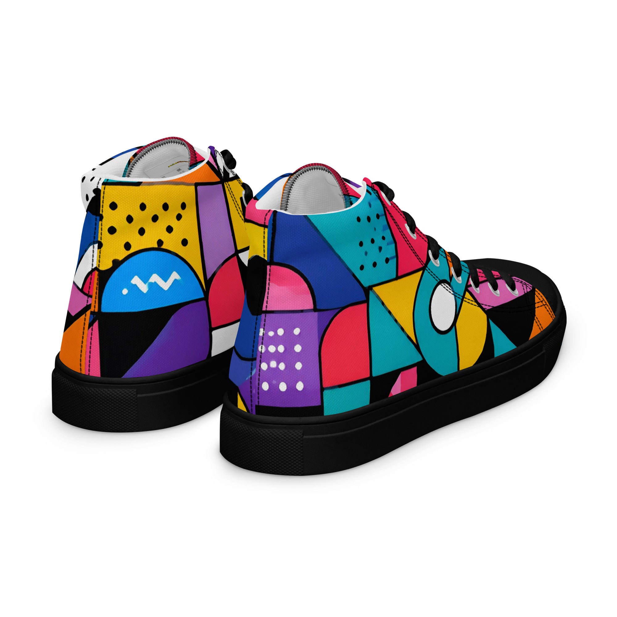 Men’s high top canvas shoes - Chaos Theory: Men’s High Top Canvas Shoes - Bold Abstract Explosion Art by printfluence.net