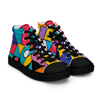 Men’s high top canvas shoes - Chaos Theory: Men’s High Top Canvas Shoes - Bold Abstract Explosion Art by printfluence.net