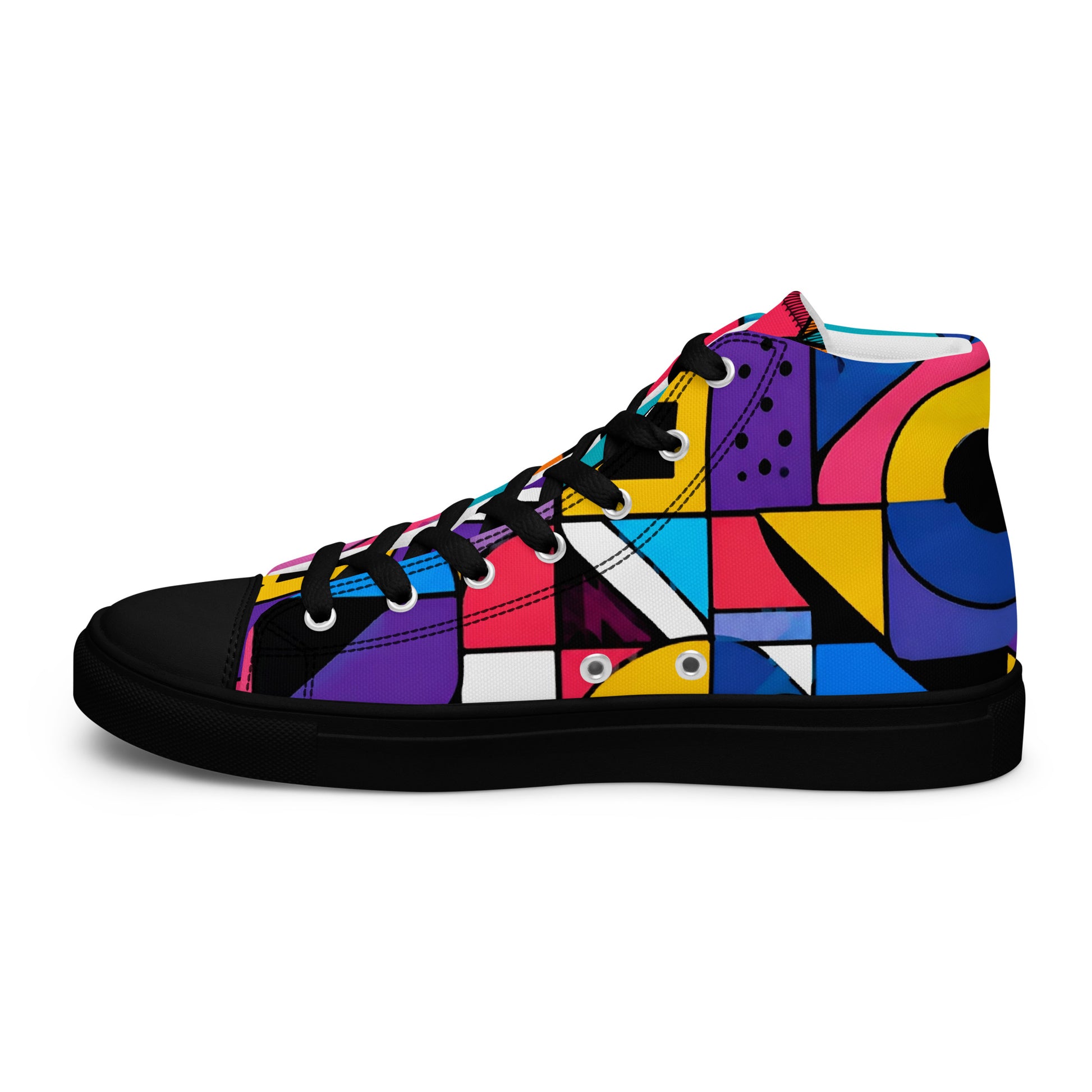 Men’s high top canvas shoes - Chaos Theory: Men’s High Top Canvas Shoes - Bold Abstract Explosion Art by printfluence.net