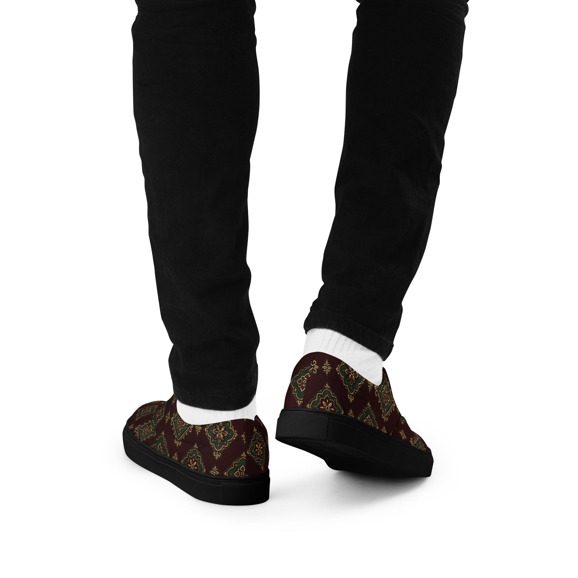 Men’s lace-up canvas shoes - Imperial Heritage: Men’s Lace-Up Canvas Shoes - Luxury Vintage Ornamental Design by printfluence.net