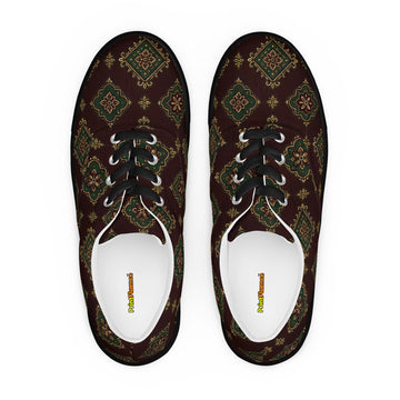 Men’s lace-up canvas shoes - Imperial Heritage: Men’s Lace-Up Canvas Shoes - Luxury Vintage Ornamental Design by printfluence.net