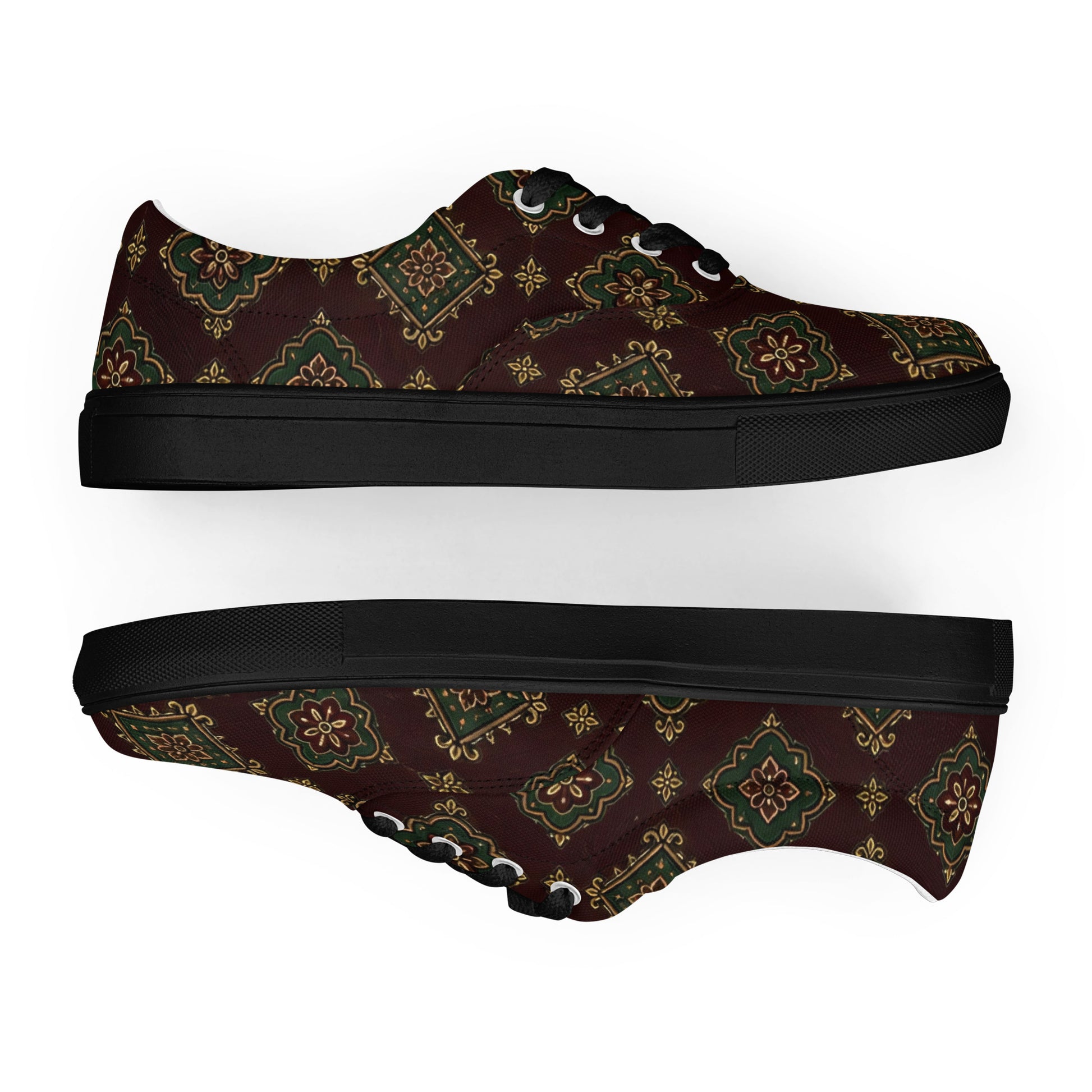 Men’s lace-up canvas shoes - Imperial Heritage: Men’s Lace-Up Canvas Shoes - Luxury Vintage Ornamental Design by printfluence.net