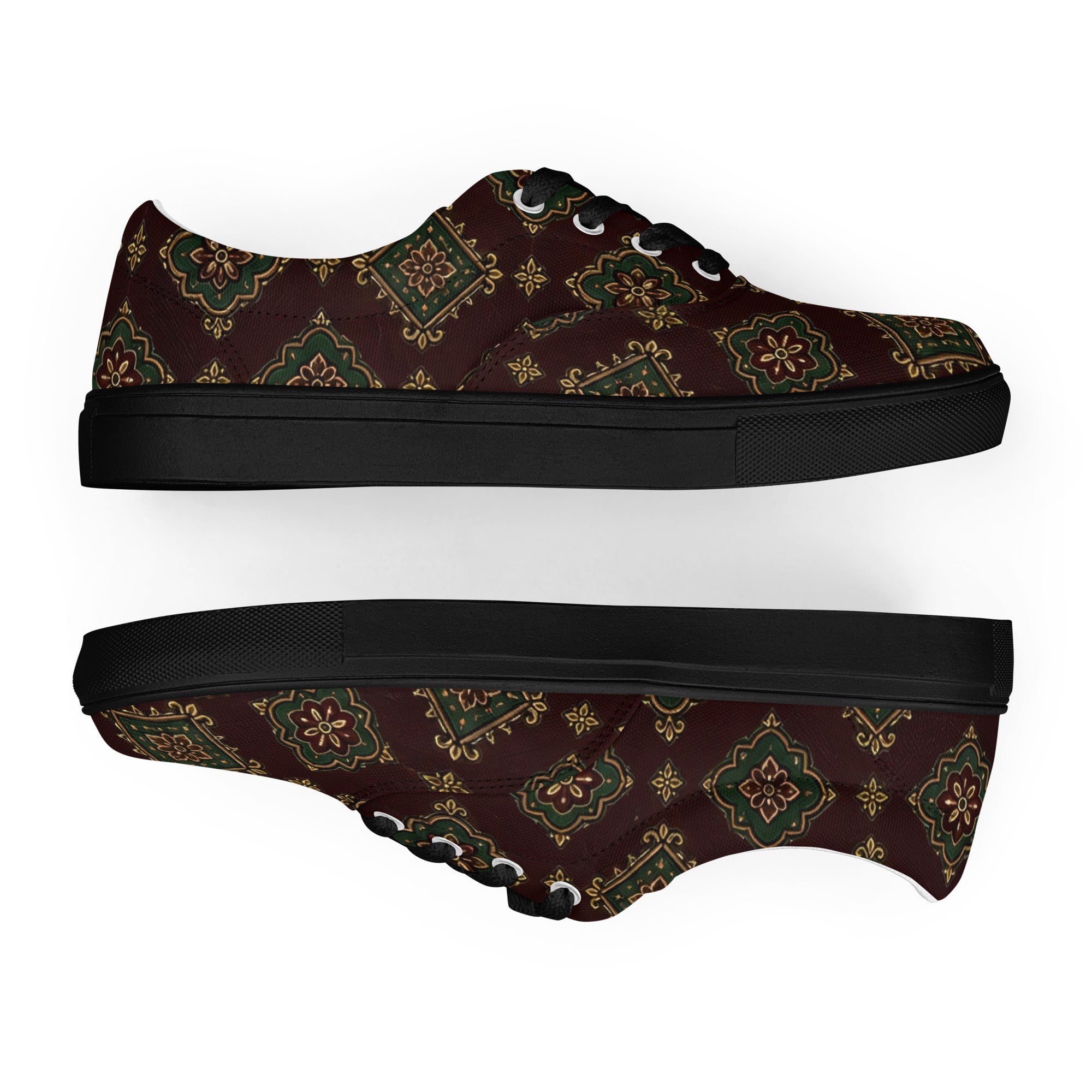 Men’s lace-up canvas shoes - Imperial Heritage: Men’s Lace-Up Canvas Shoes - Luxury Vintage Ornamental Design by printfluence.net