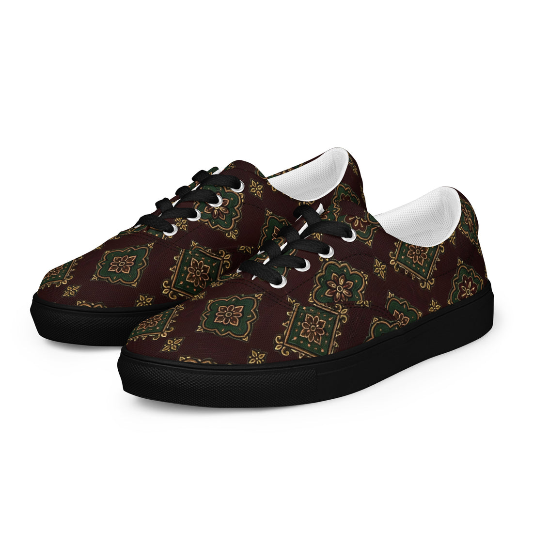 Men’s lace-up canvas shoes - Imperial Heritage: Men’s Lace-Up Canvas Shoes - Luxury Vintage Ornamental Design by printfluence.net