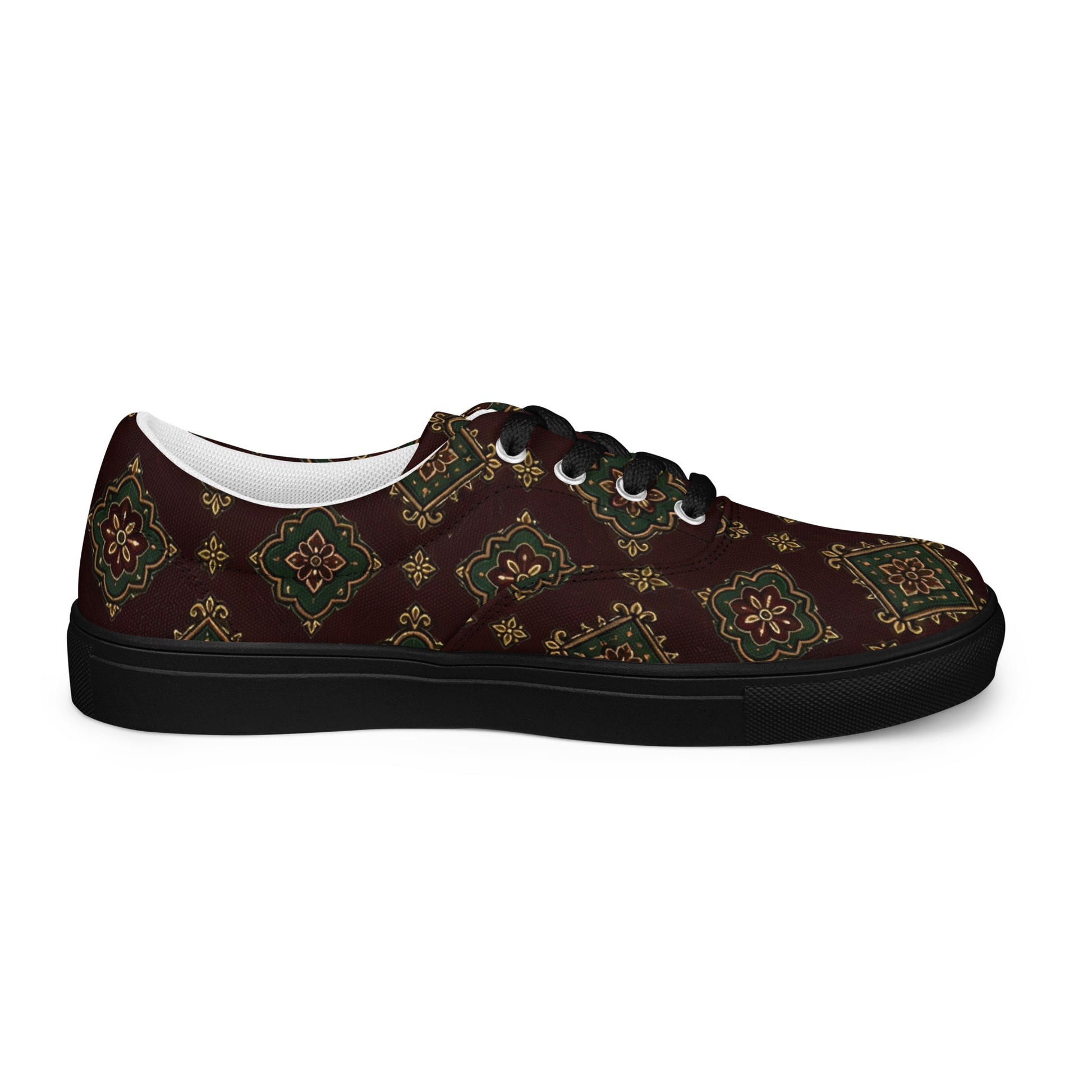 Men’s lace-up canvas shoes - Imperial Heritage: Men’s Lace-Up Canvas Shoes - Luxury Vintage Ornamental Design by printfluence.net