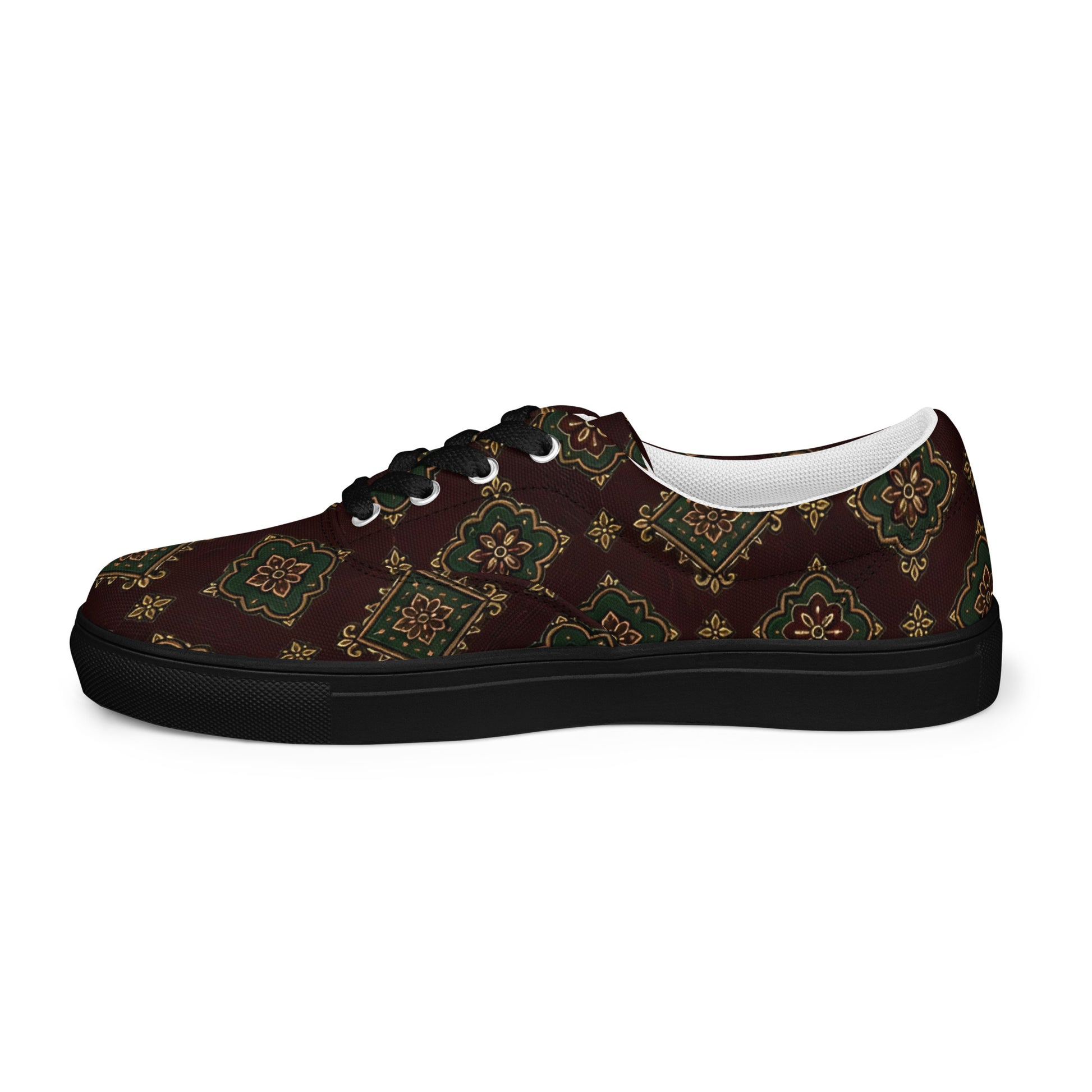 Men’s lace-up canvas shoes - Imperial Heritage: Men’s Lace-Up Canvas Shoes - Luxury Vintage Ornamental Design by printfluence.net