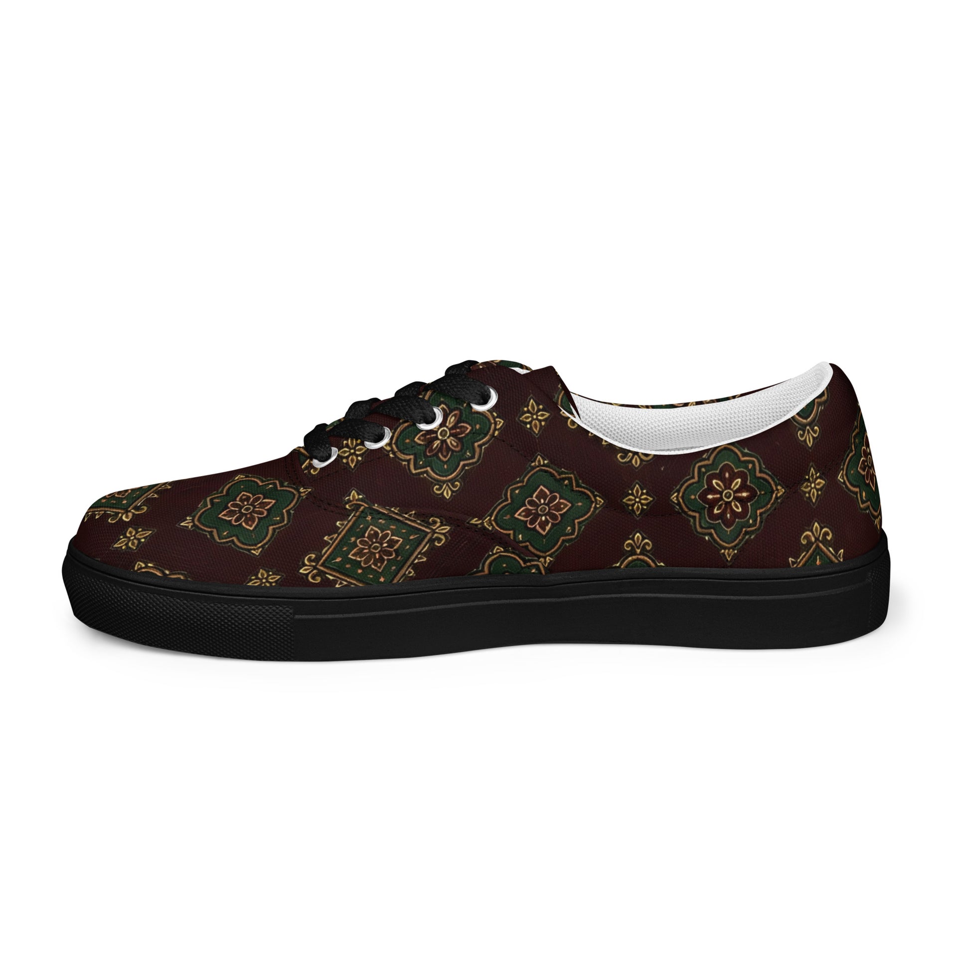 Men’s lace-up canvas shoes - Imperial Heritage: Men’s Lace-Up Canvas Shoes - Luxury Vintage Ornamental Design by printfluence.net