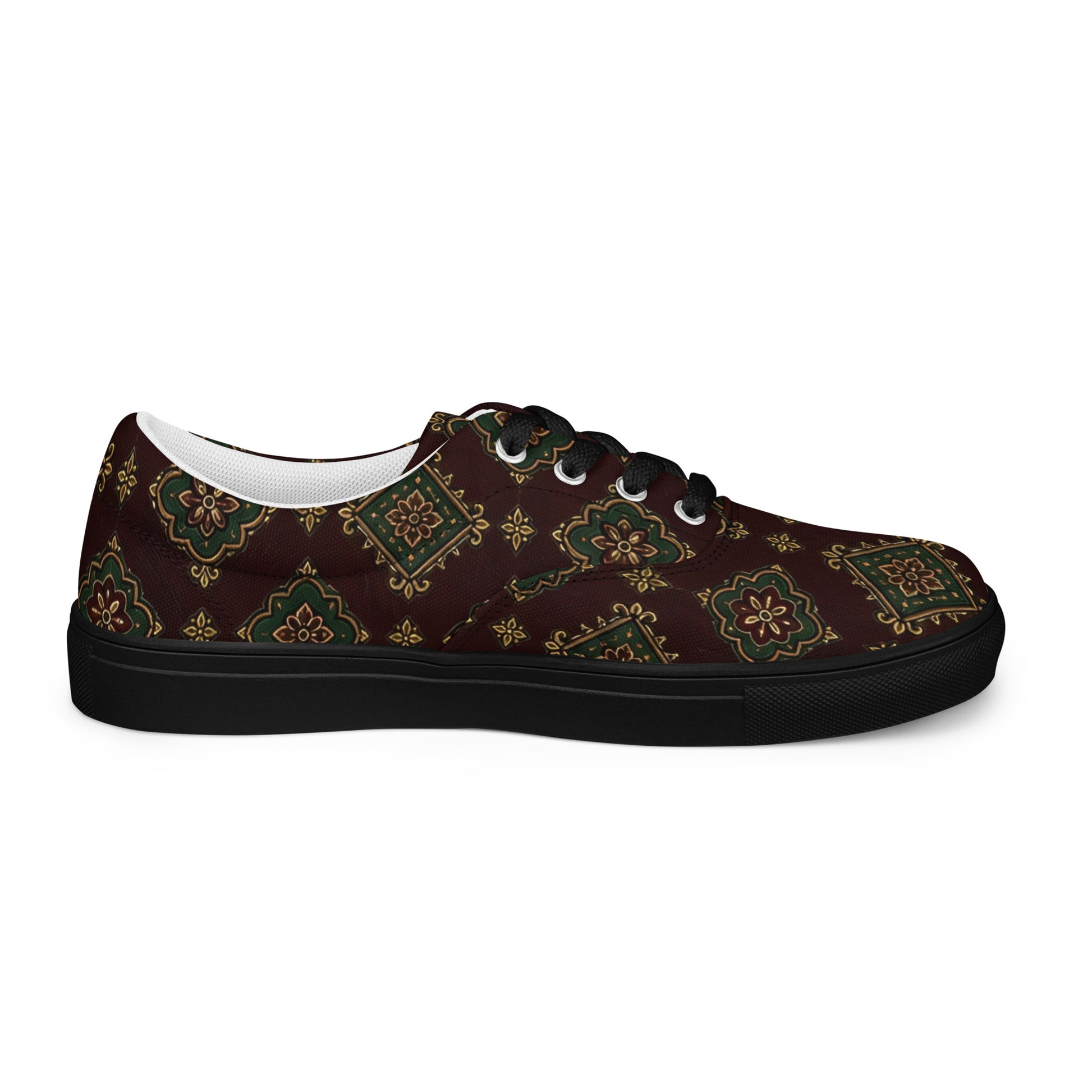 Men’s lace-up canvas shoes - Imperial Heritage: Men’s Lace-Up Canvas Shoes - Luxury Vintage Ornamental Design by printfluence.net