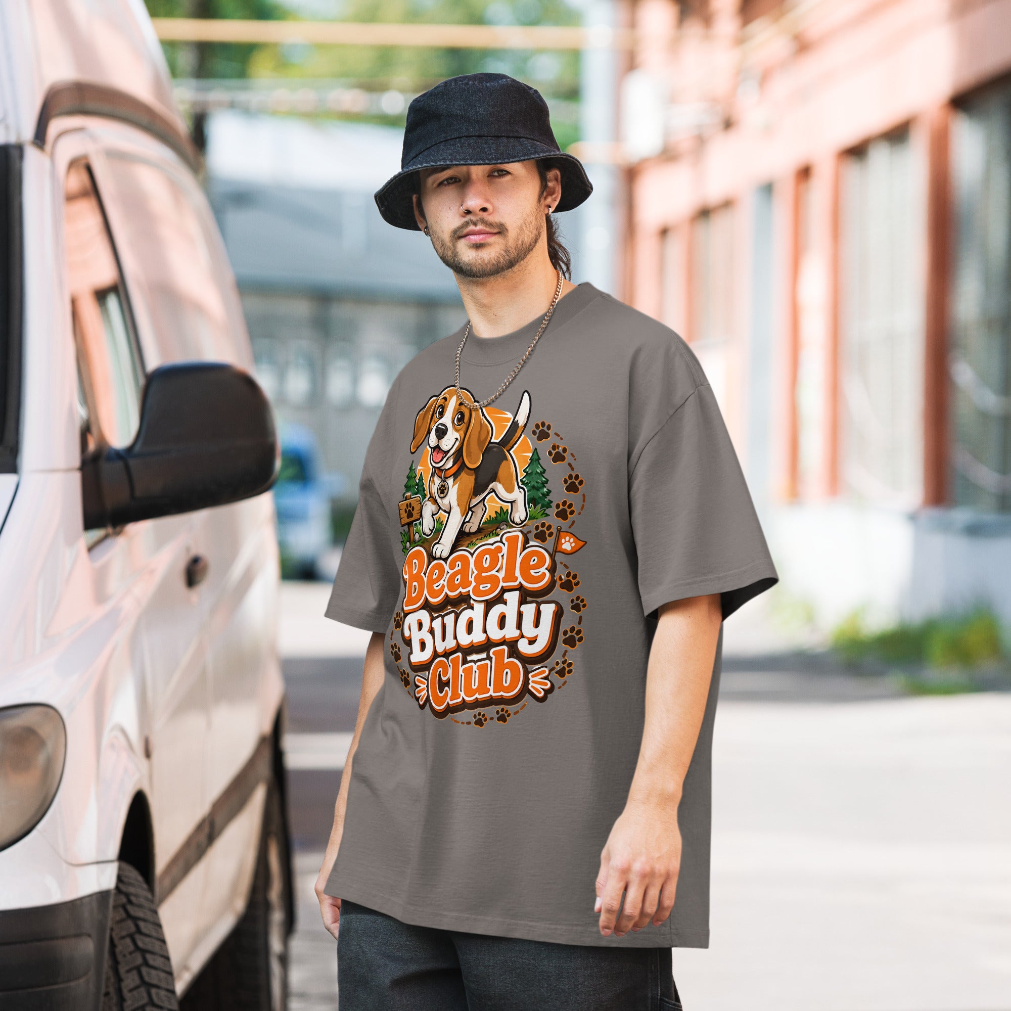 Elite Coffee and Dogs - Premium Luxury Golden Retriever Dog Lovers Oversized Faded Tee by printfluence.net