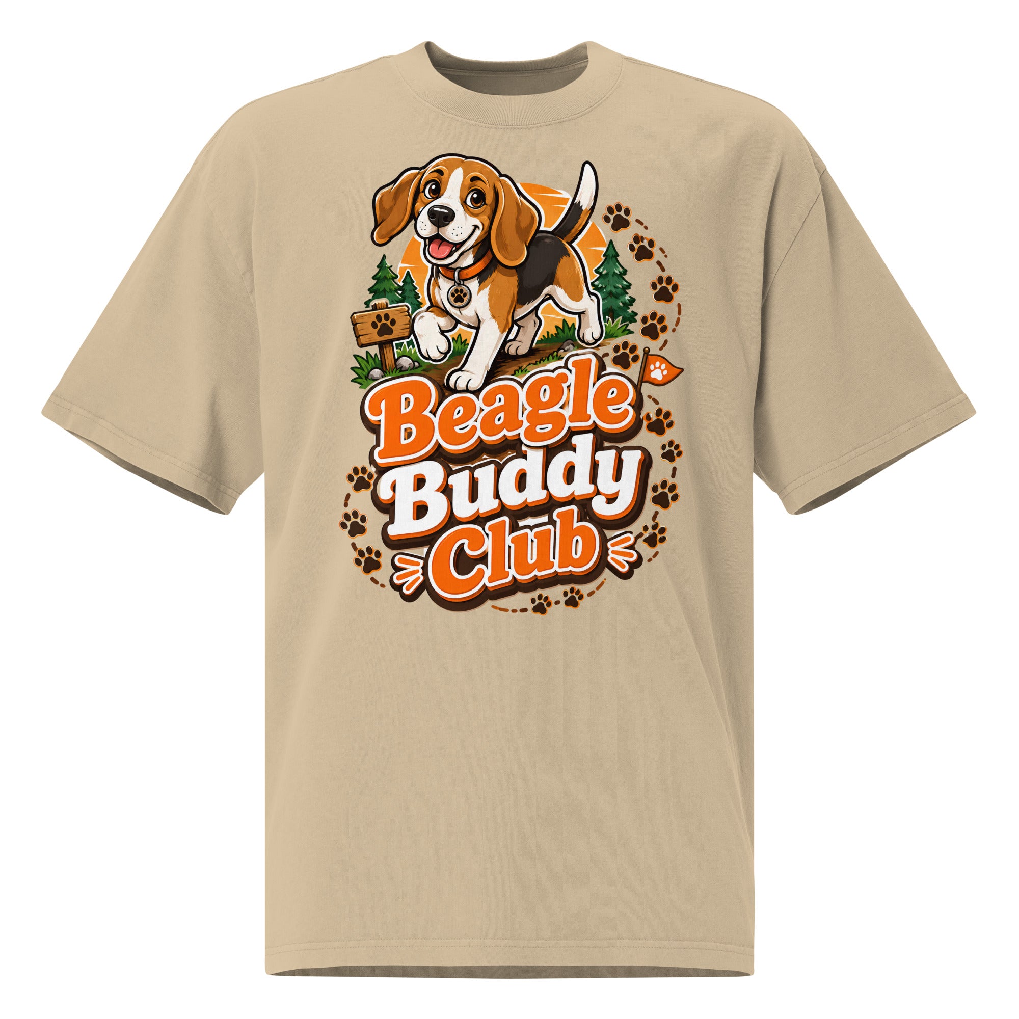 Elite Coffee and Dogs - Premium Luxury Golden Retriever Dog Lovers Oversized Faded Tee by printfluence.net