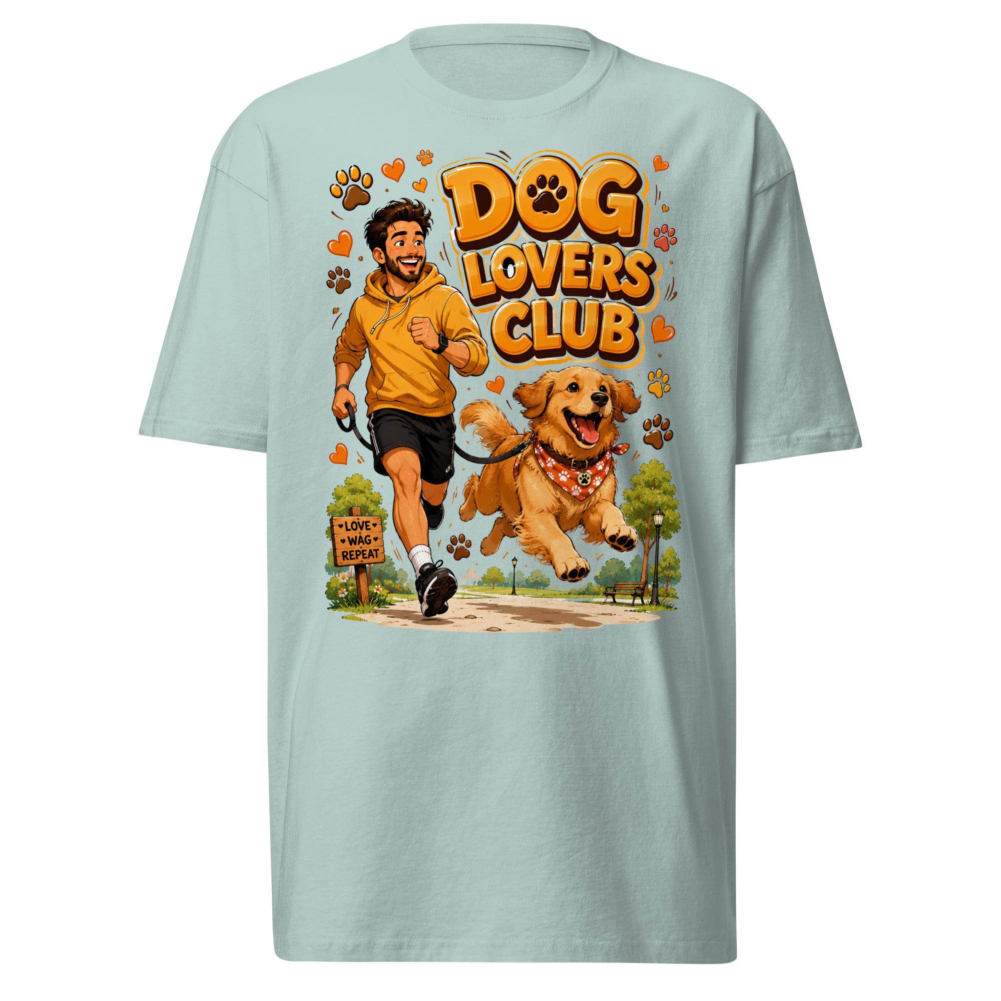 Elite Dog Lovers Club - Premium Luxury Golden Retriever Men's Heavyweight Tee by printfluence.net