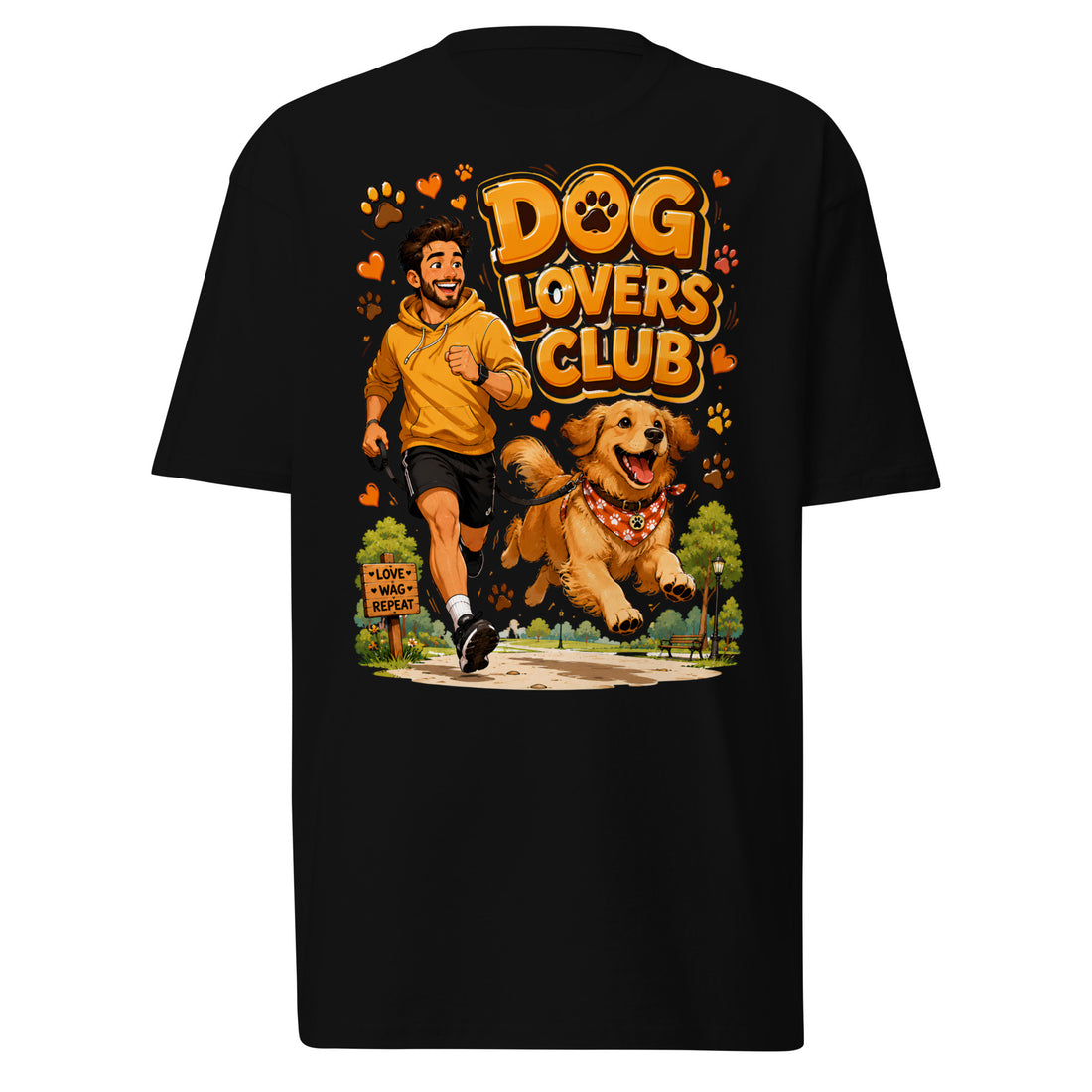 Elite Dog Lovers Club - Premium Luxury Golden Retriever Men's Heavyweight Tee by printfluence.net