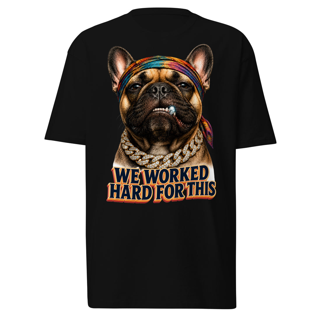 Hustle Frenchie Heavyweight Tee - French Bulldog Lovers T-Shirt T-25 by printfluence.net