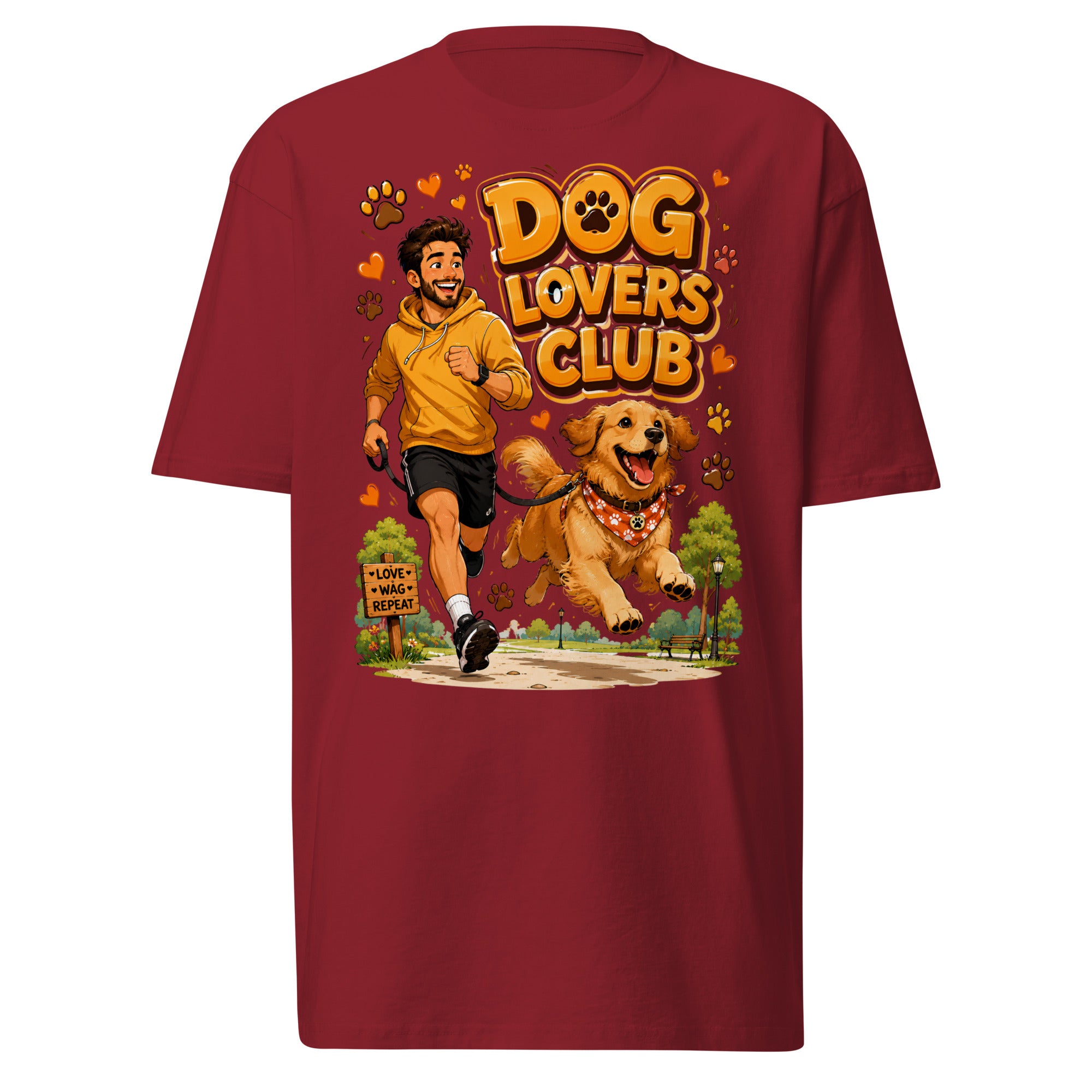 Elite Dog Lovers Club - Premium Luxury Golden Retriever Men's Heavyweight Tee by printfluence.net