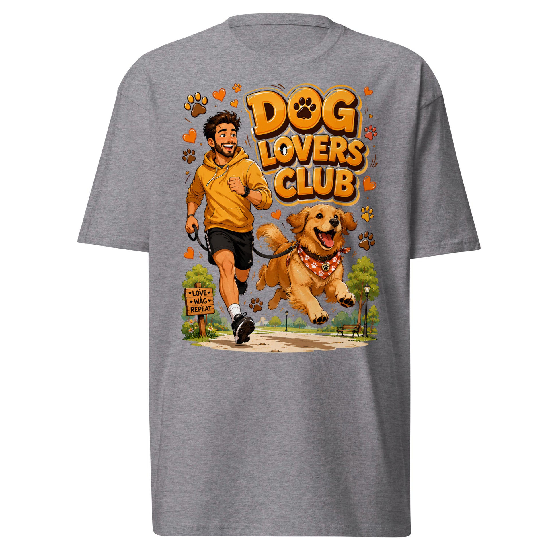 Elite Dog Lovers Club - Premium Luxury Golden Retriever Men's Heavyweight Tee by printfluence.net
