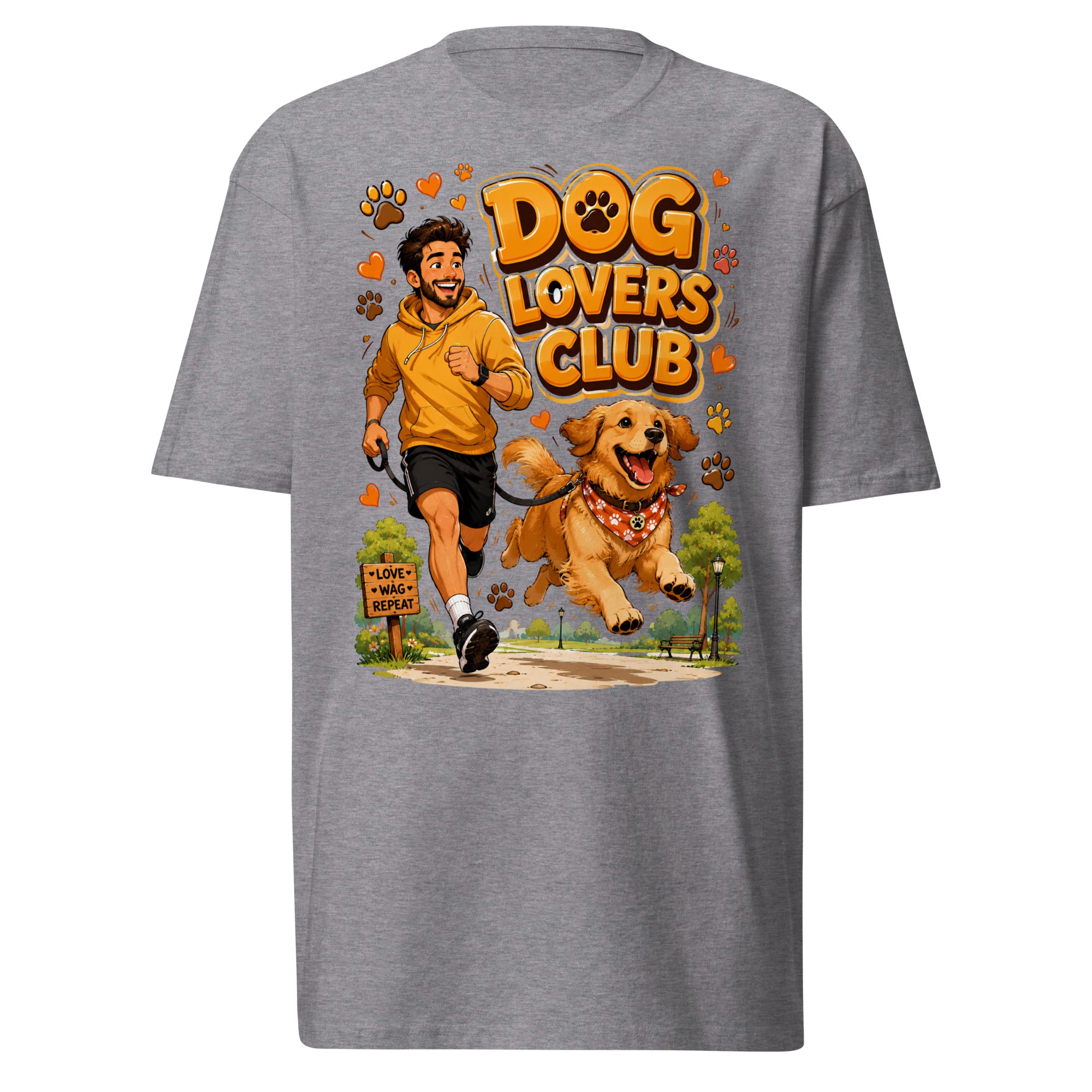 Elite Dog Lovers Club - Premium Luxury Golden Retriever Men's Heavyweight Tee by printfluence.net