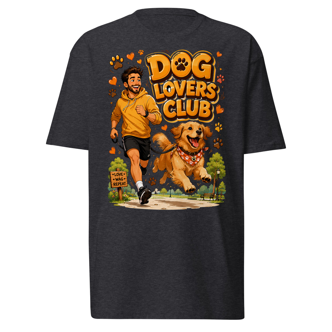 Elite Dog Lovers Club - Premium Luxury Golden Retriever Men's Heavyweight Tee by printfluence.net
