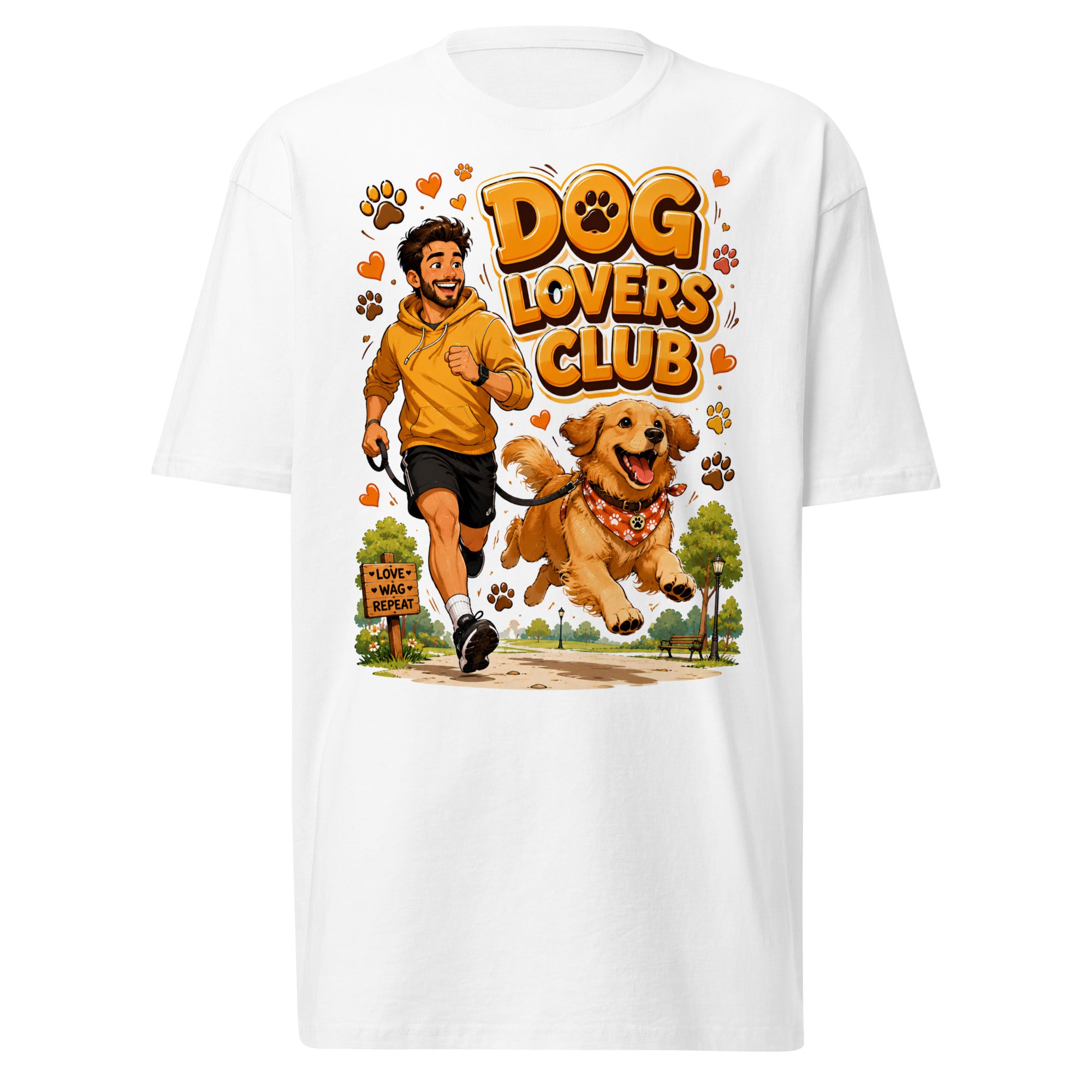 Elite Dog Lovers Club - Premium Luxury Golden Retriever Men's Heavyweight Tee by printfluence.net